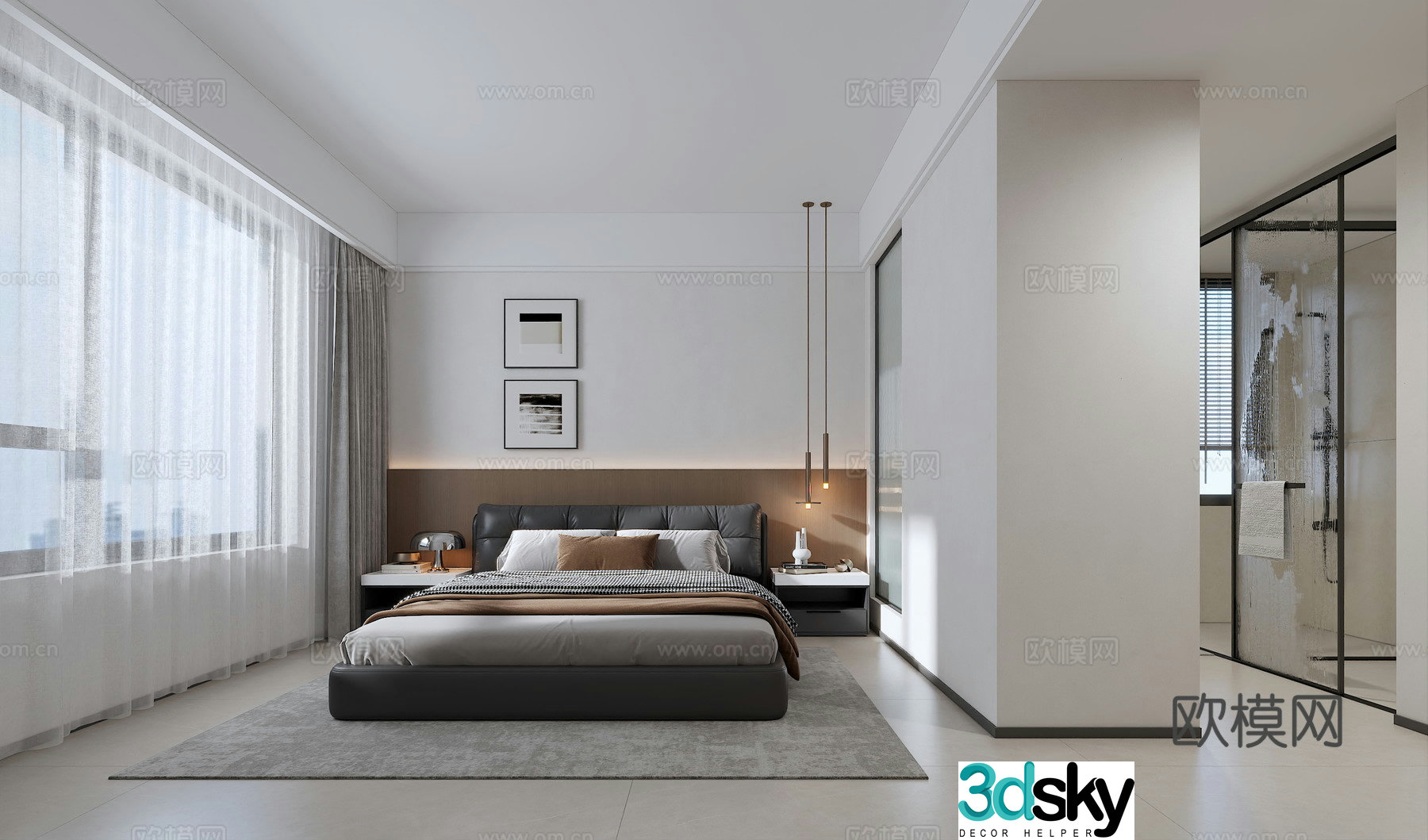 Modern bedroom Modern bed Master bedroom 3d model