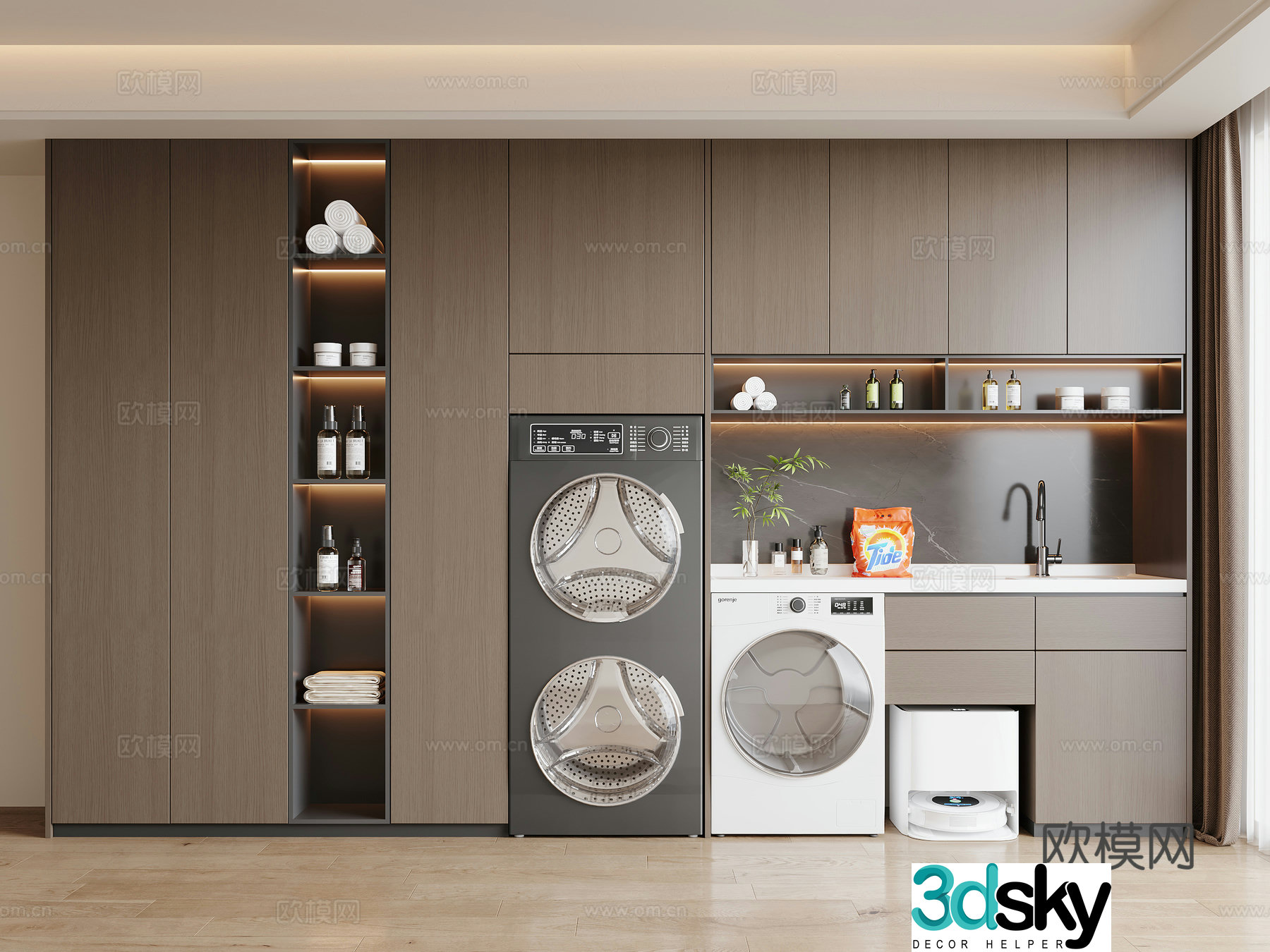 Italian washing machine cabinet 3D model