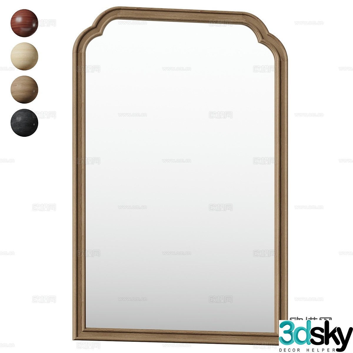 New Chinese style decorative mirror 3D model