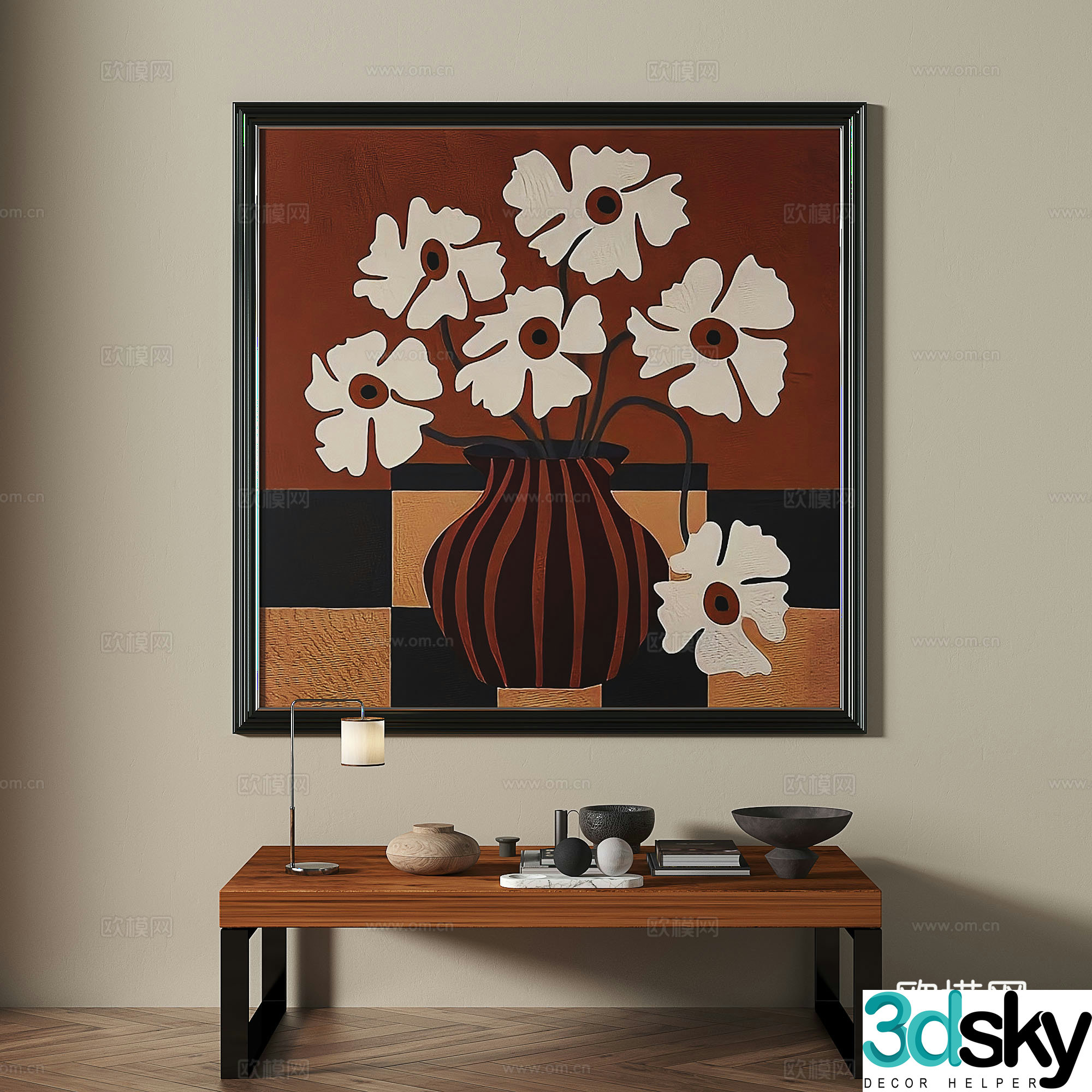 Modern medieval retro decorative painting 3d model