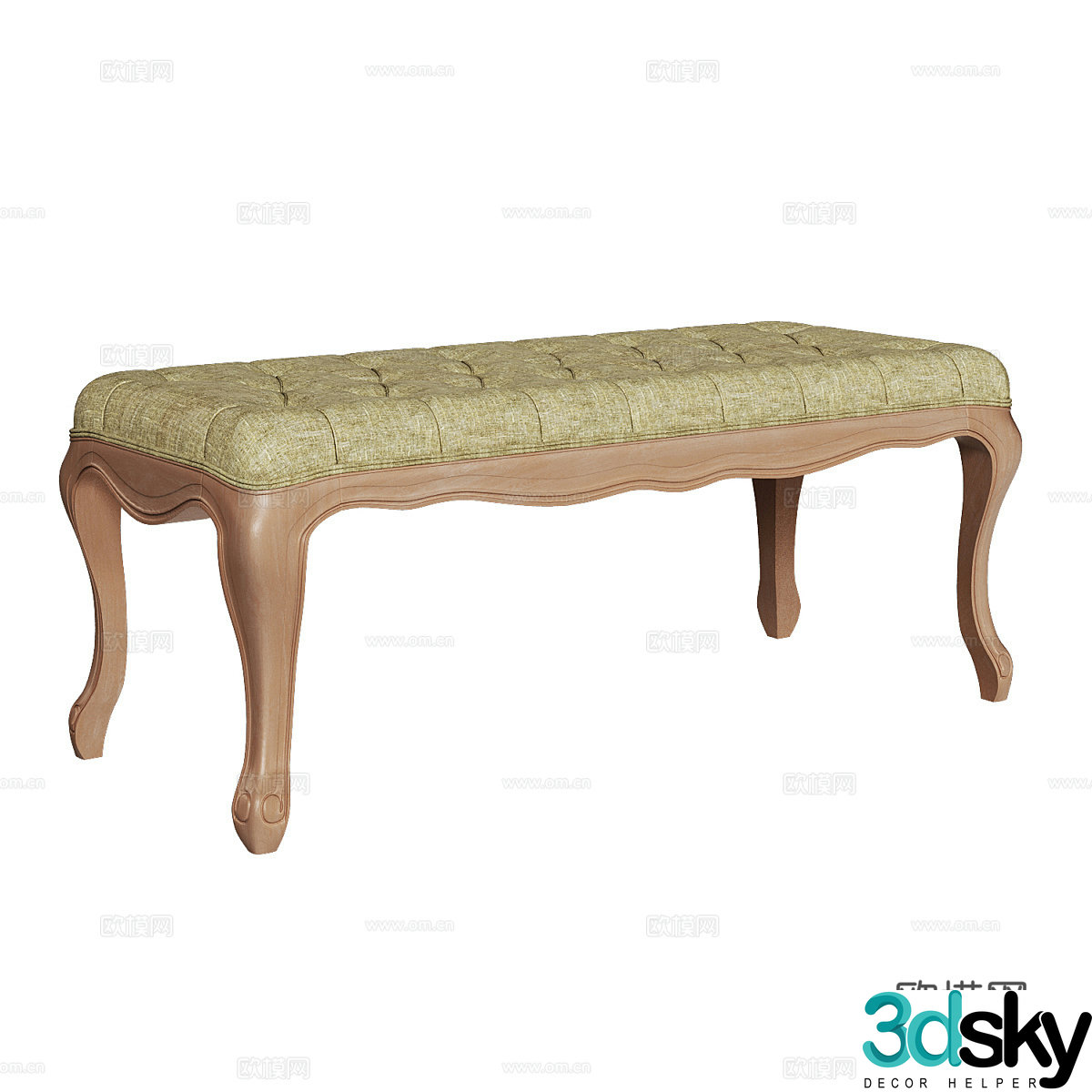 American simple sofa stool low stool simple sofa stool living room stool 3D model