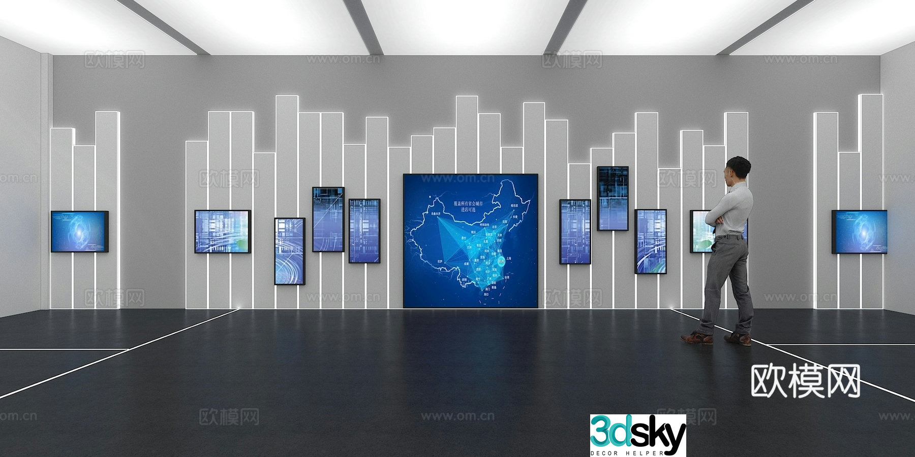 Cultural wall Corporate culture wall Display wall Classroom Exhibition hall Campus culture Corridor 3D model