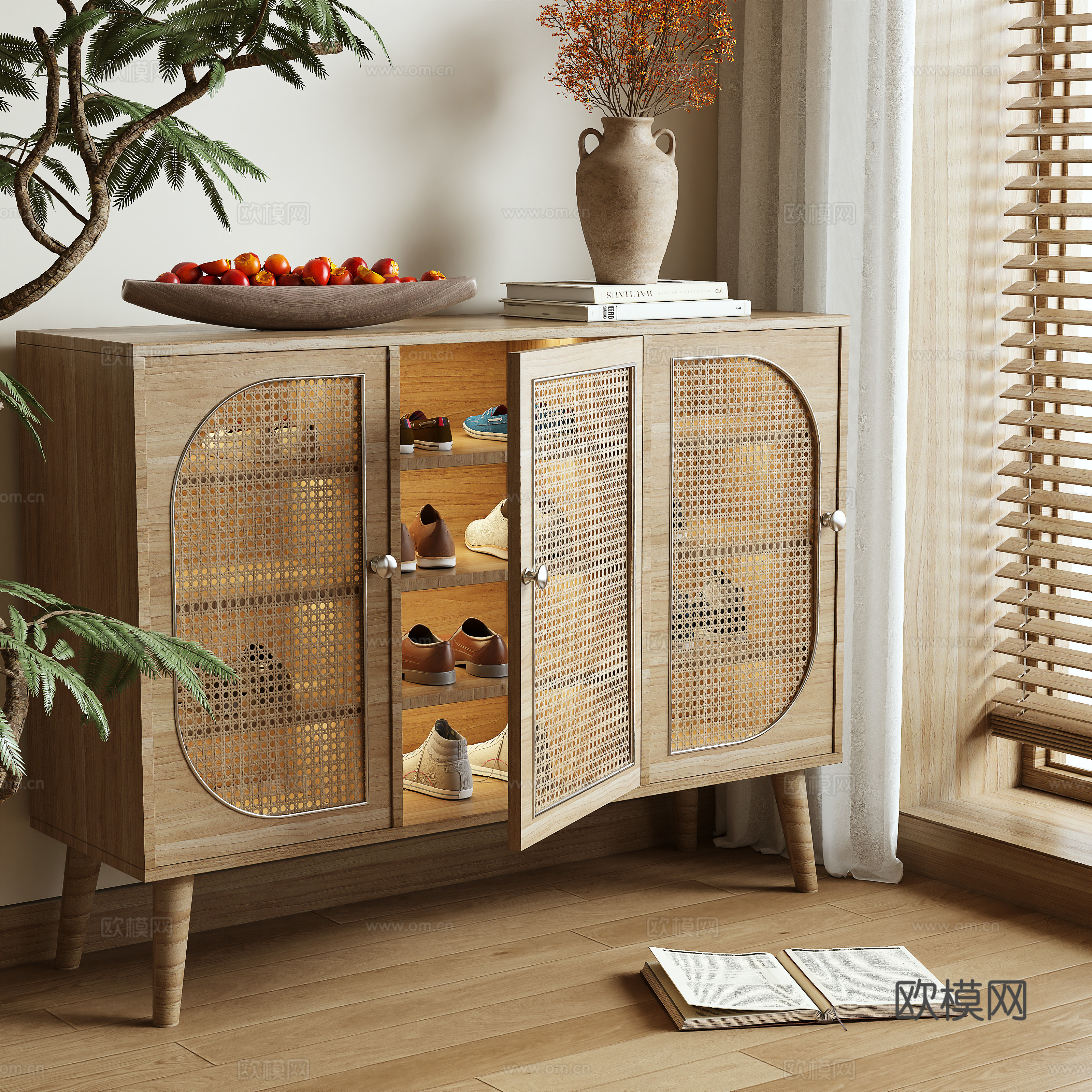 Log wind shoe cabinet 3d model