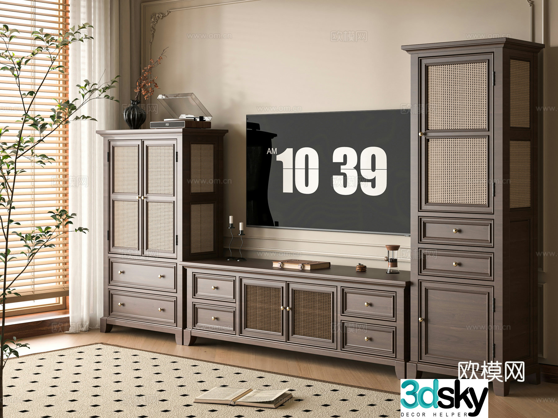 Middle-aged TV cabinet 3D model