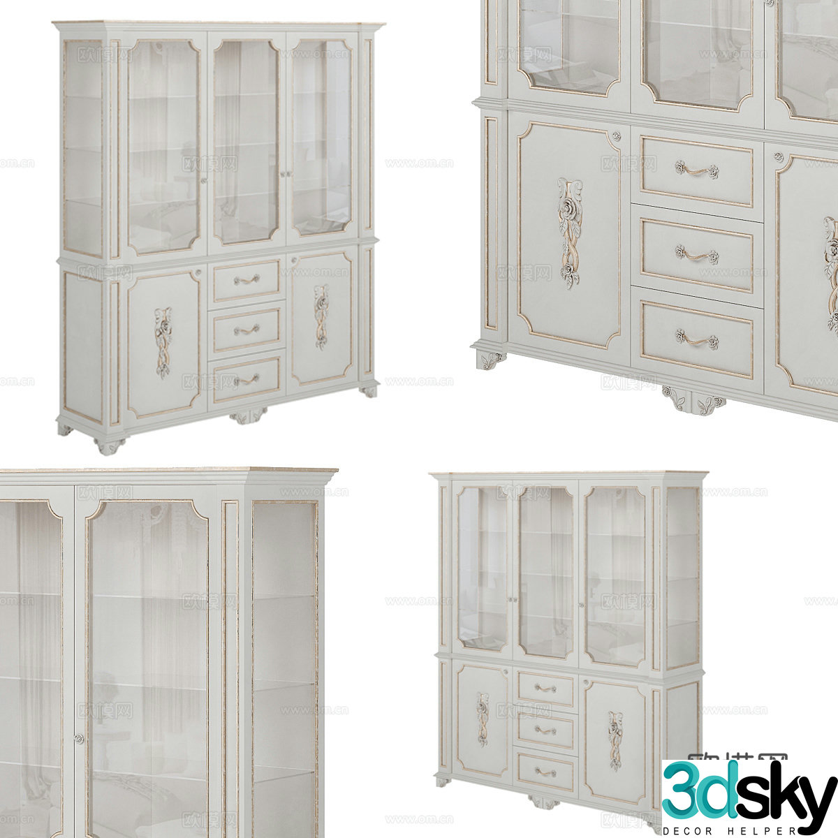 French simple bookcase bookcase simple bookcase 3d model