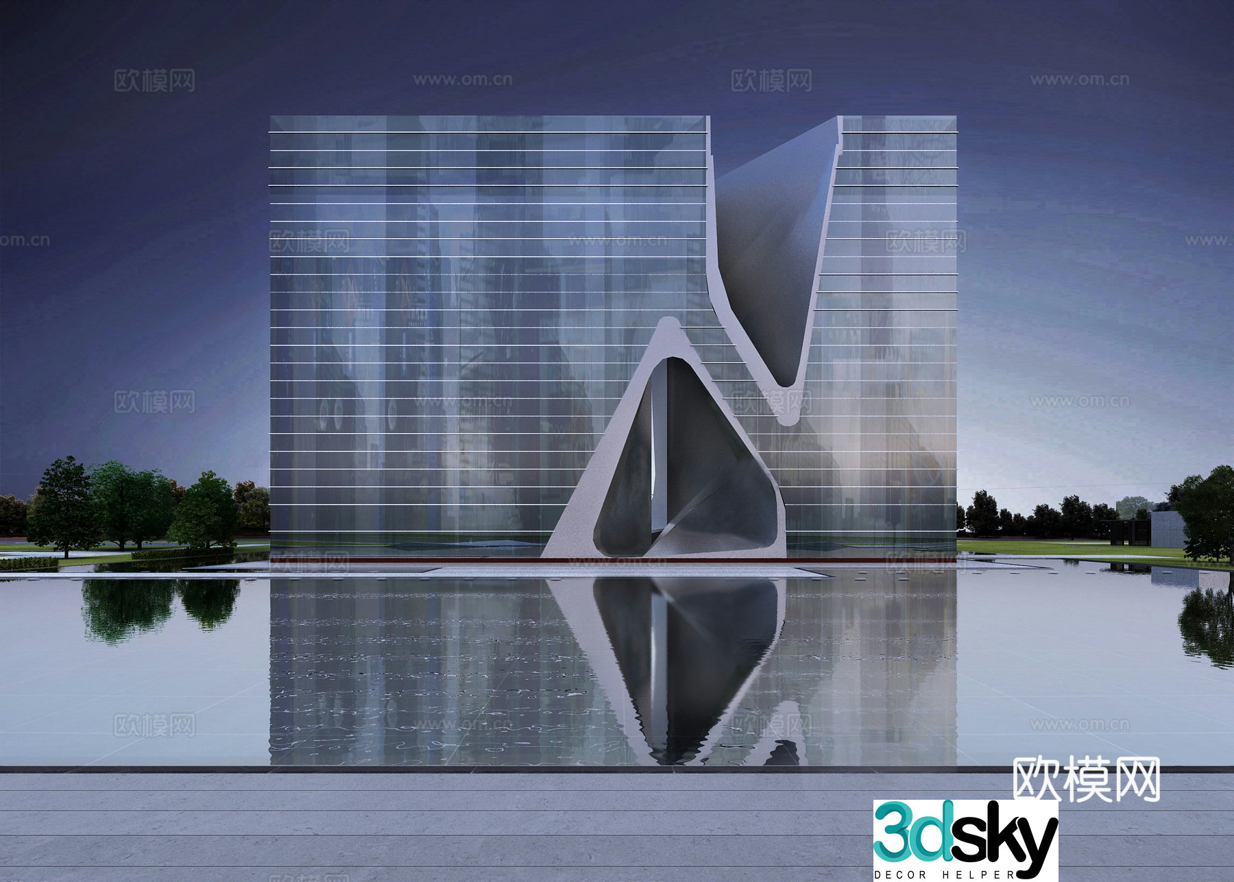 Architecture Cultural Center Science and Technology Museum Exhibition Hall Theater Commercial Building 3D Model