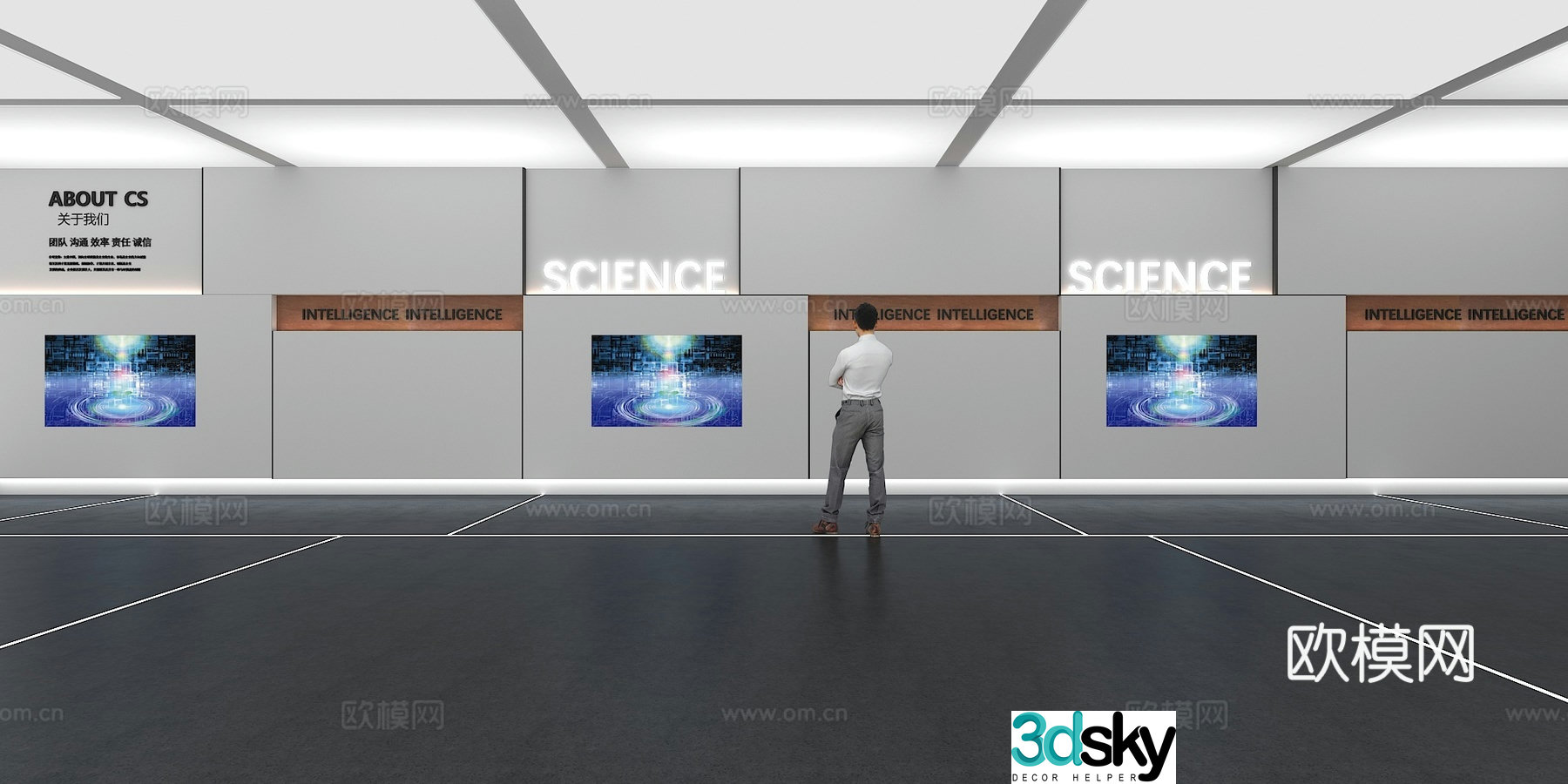 Cultural wall Corporate culture wall Display wall Classroom Exhibition hall Campus culture Corridor 3D model