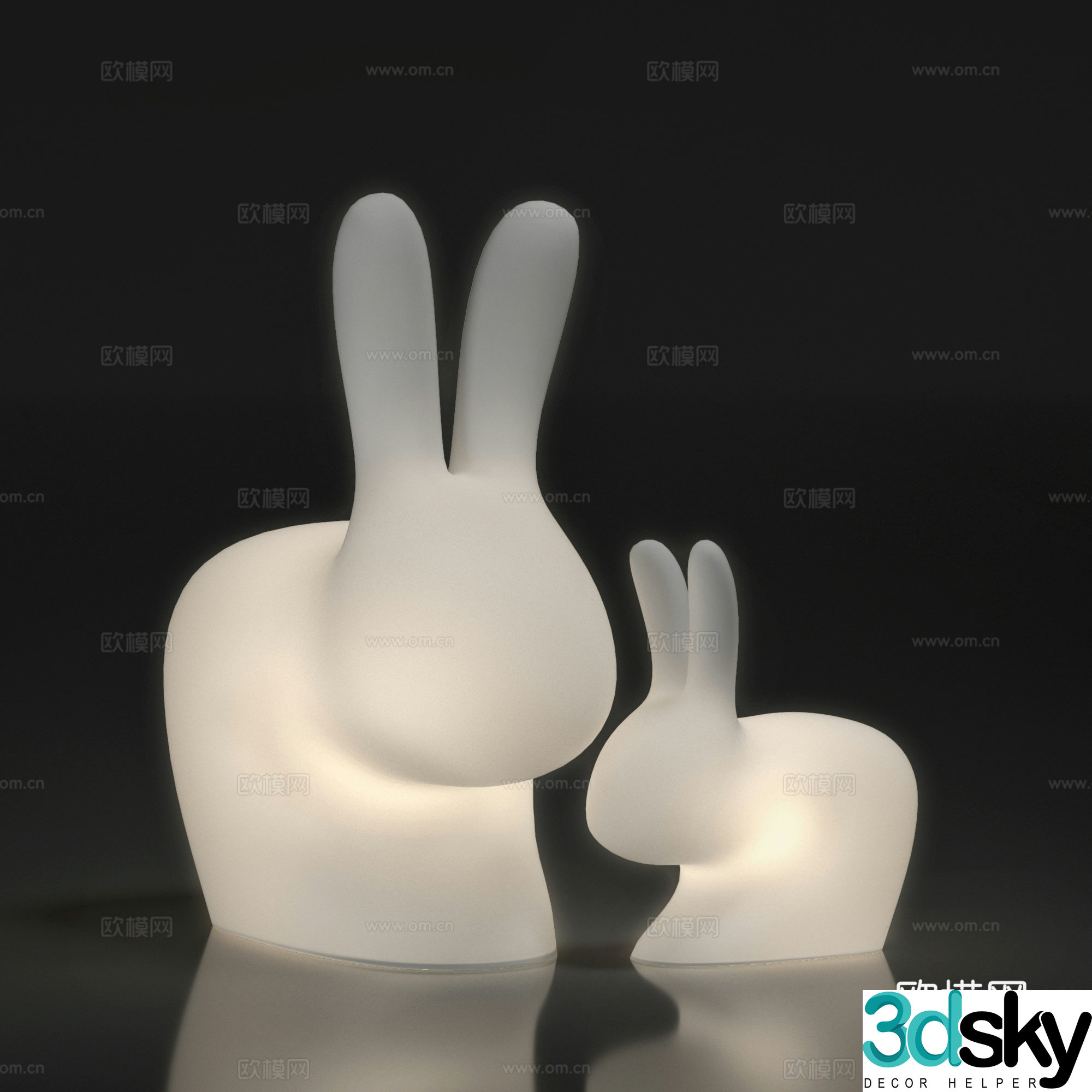 Rabbit lamp desk lamp lamp special-shaped lamp 3d model