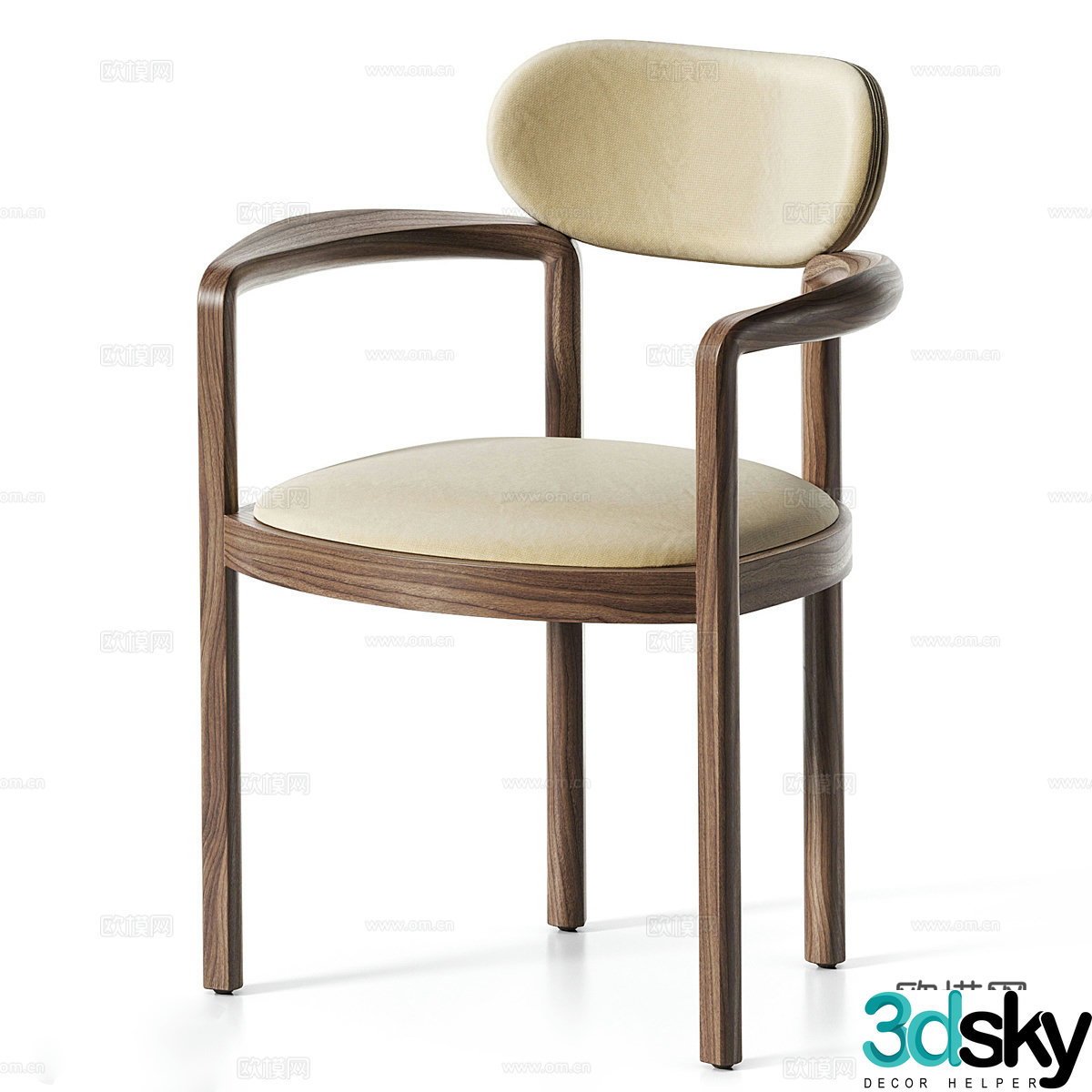 Medium-old single chair Simple single chair Medium-old dining chair Solid wood single chair Book chair Leisure chair Armchair 3d model