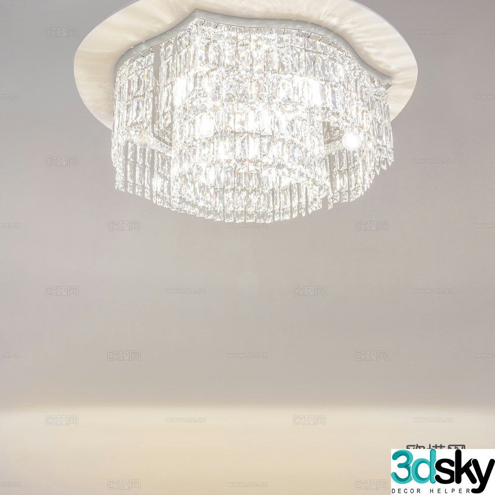 Crystal ceiling light 3d model