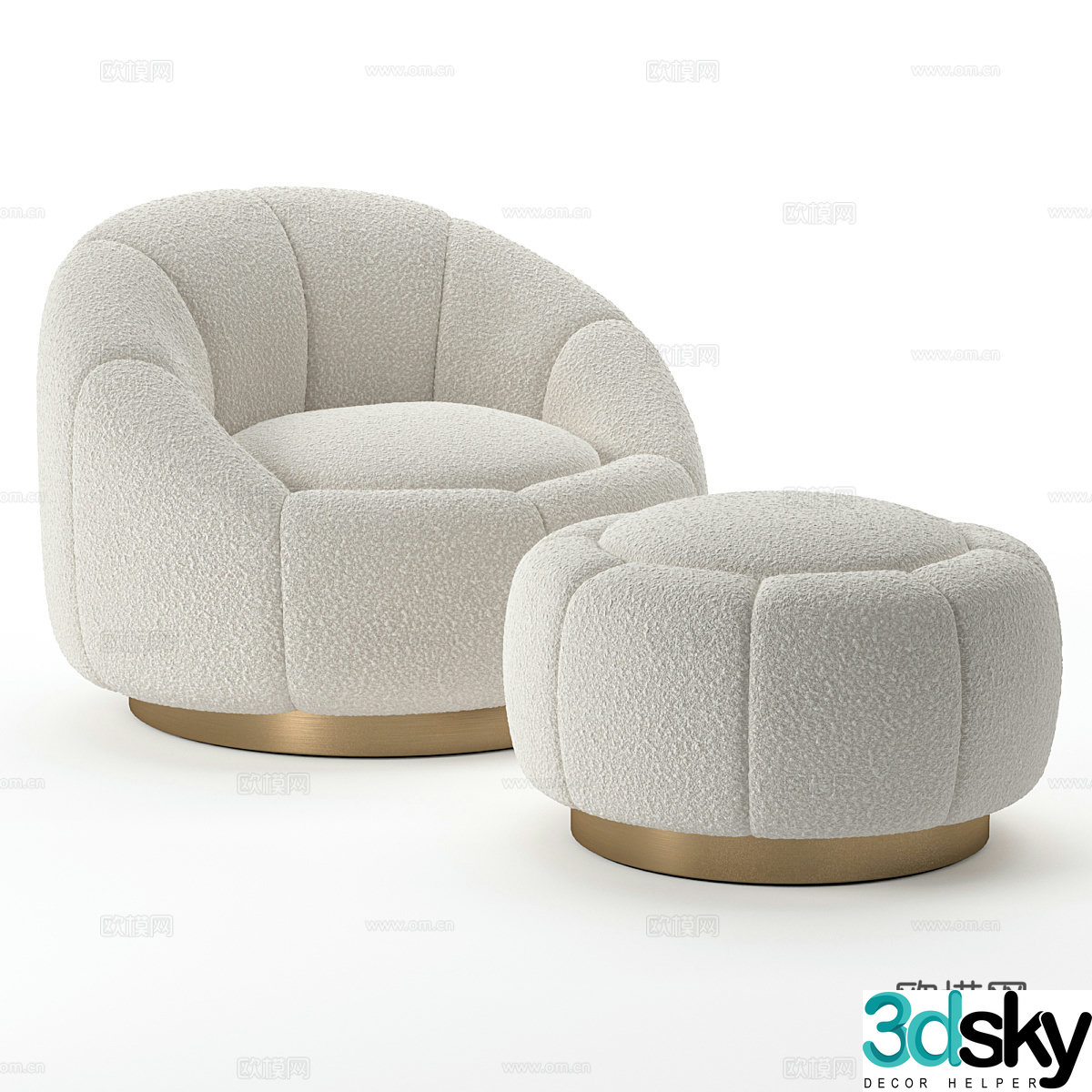 Modern light luxury Eichholtz Inger casual sofa 3D model