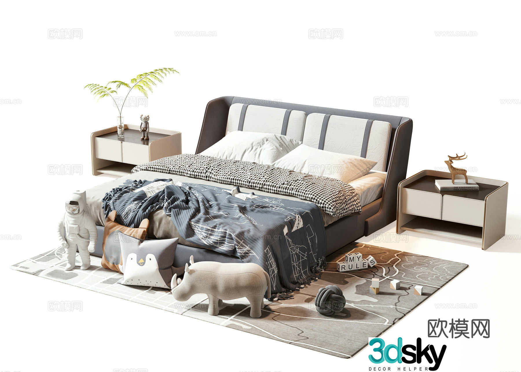 Modern children’s bed 3d model