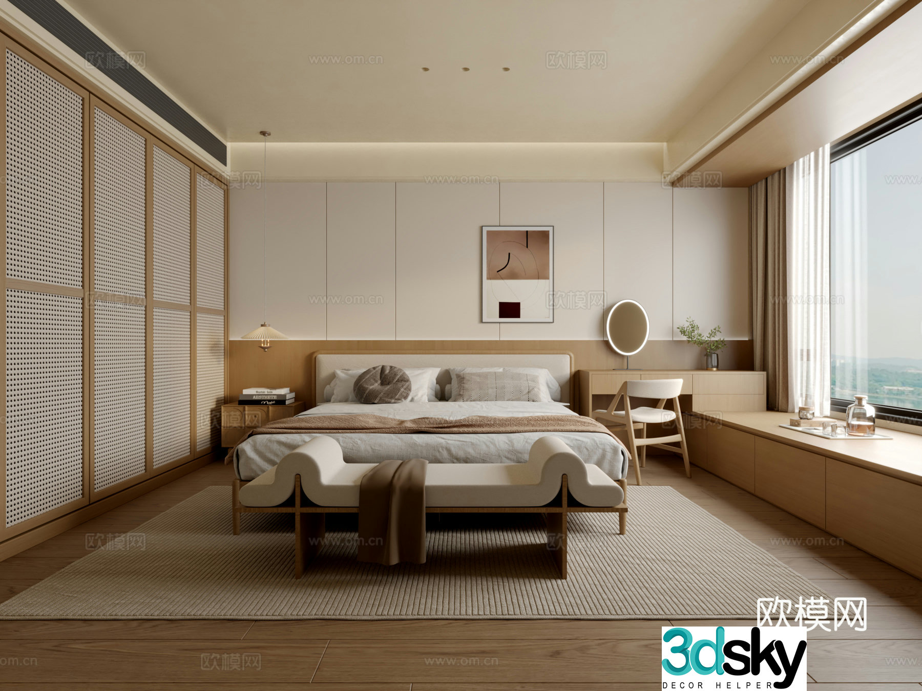 Log wind bedroom 3d model
