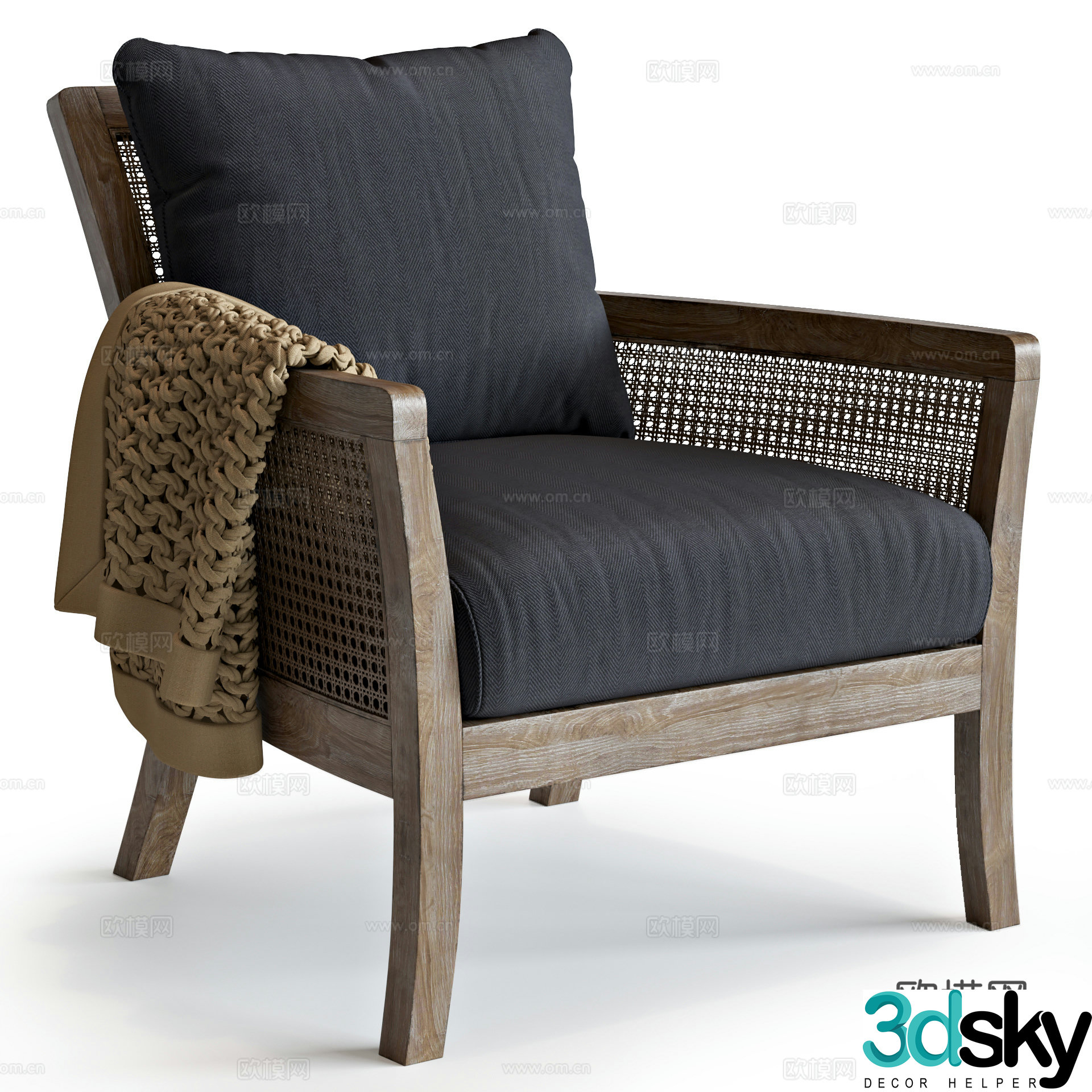 Wasabi style leisure chair Wasabi style leisure chair B&B single chair B&B leisure chair Garden leisure chair 3D model