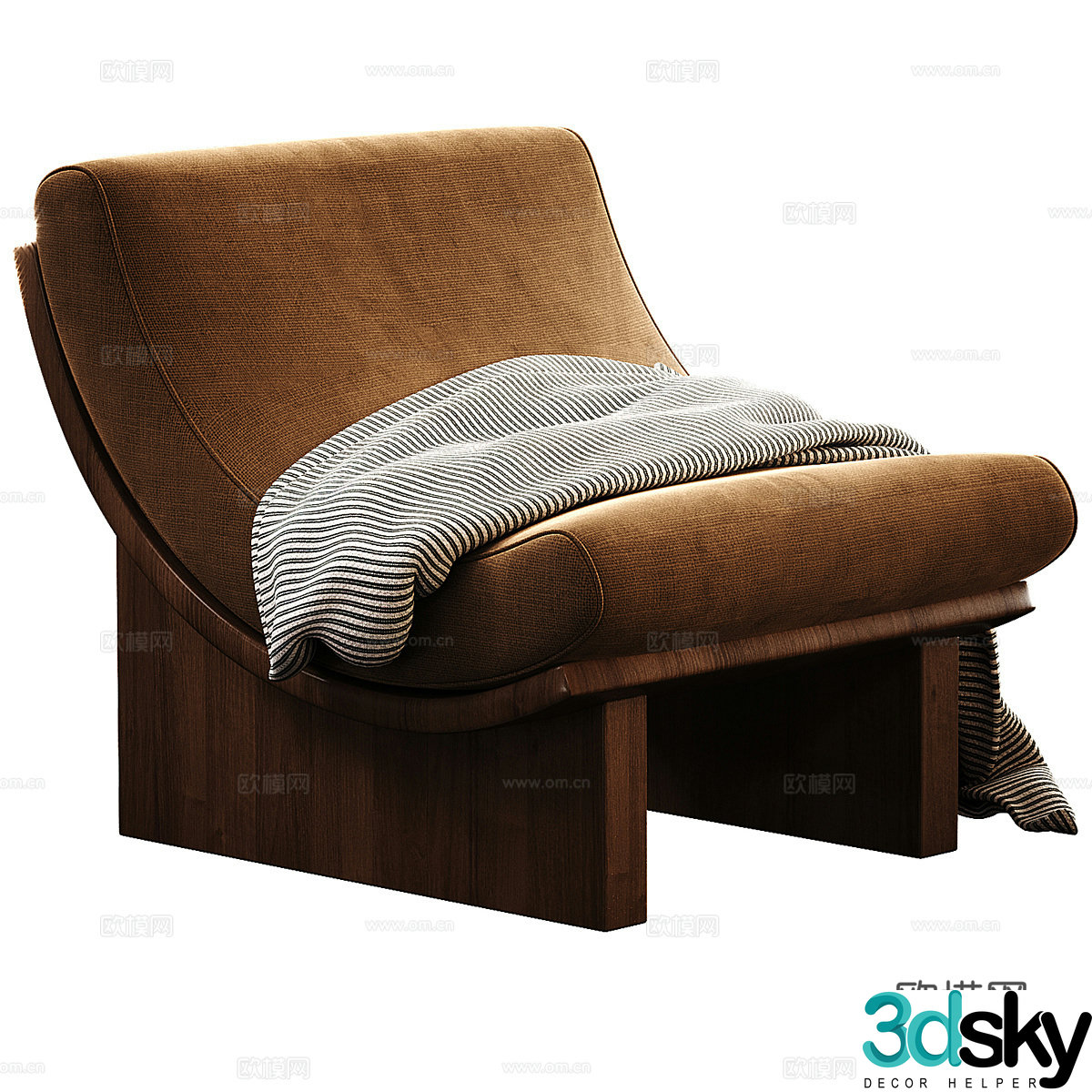 New Chinese style leisure chair armchair 3d model