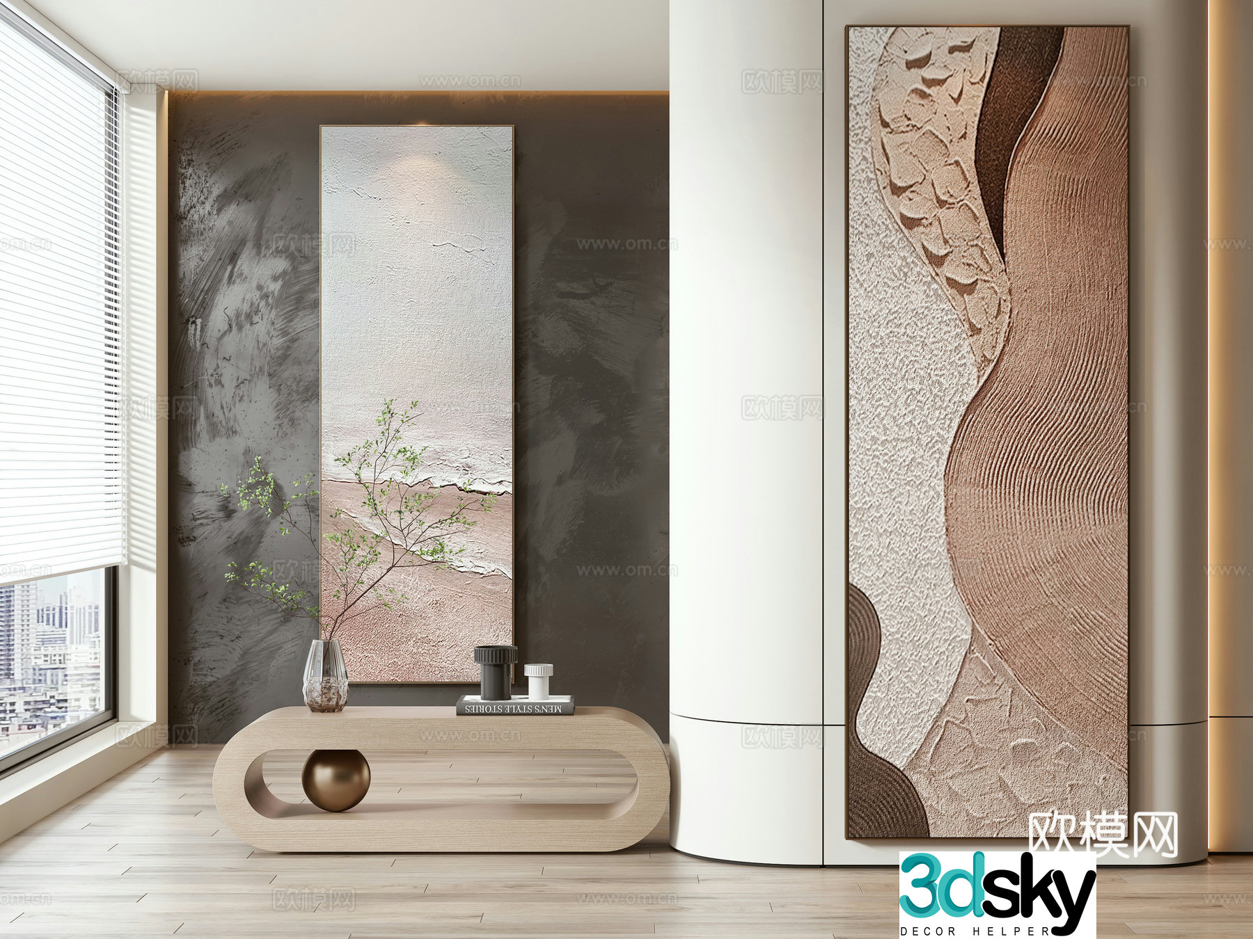 Modern hanging painting decorative painting 3d model