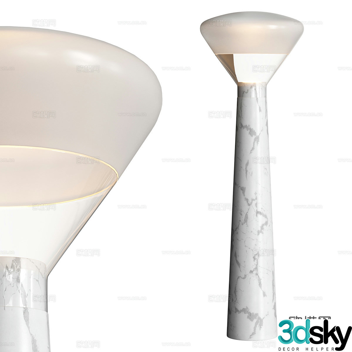 Modern Italian Bella glass floor lamp 3d model