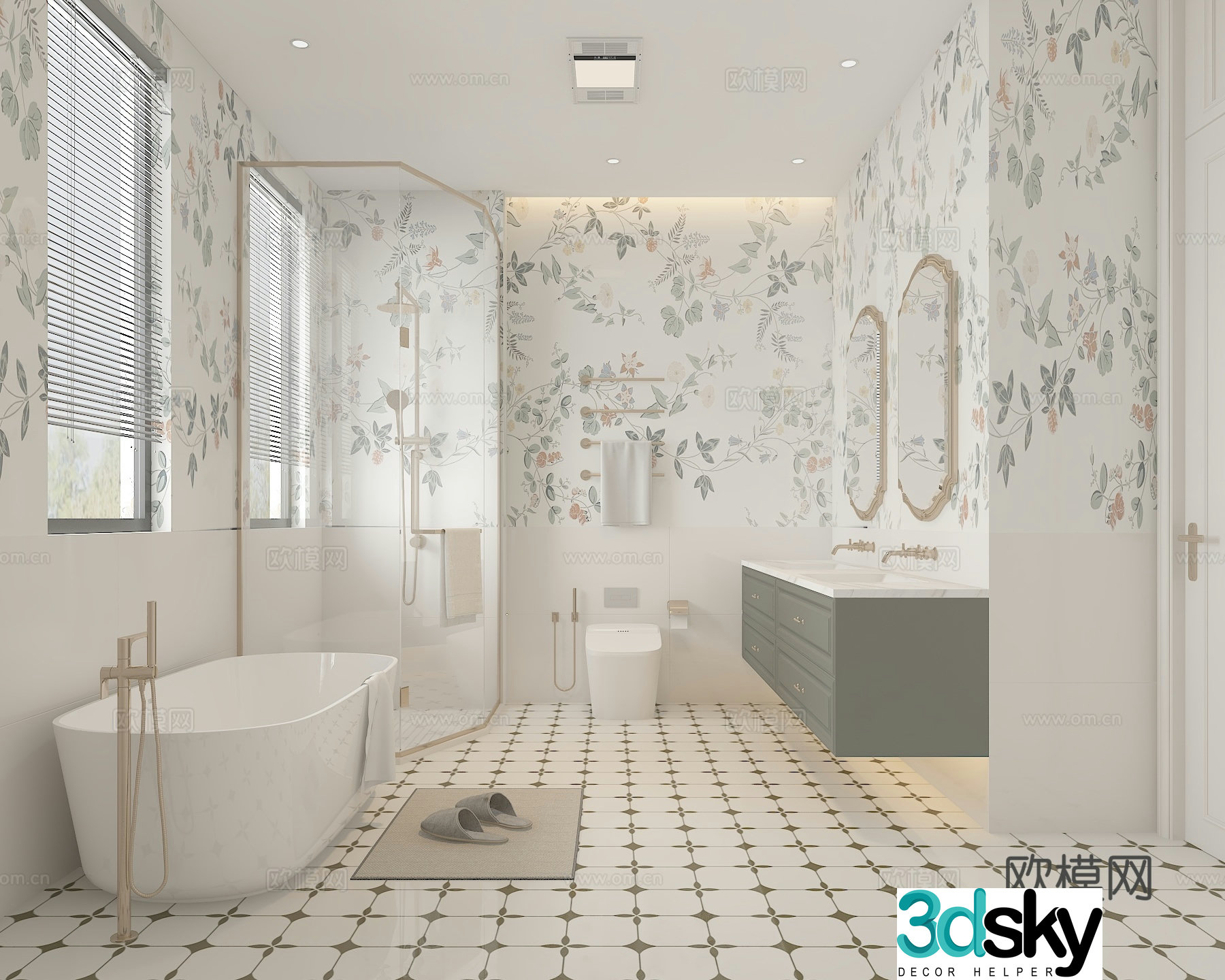 Modern French bathroom 3d model