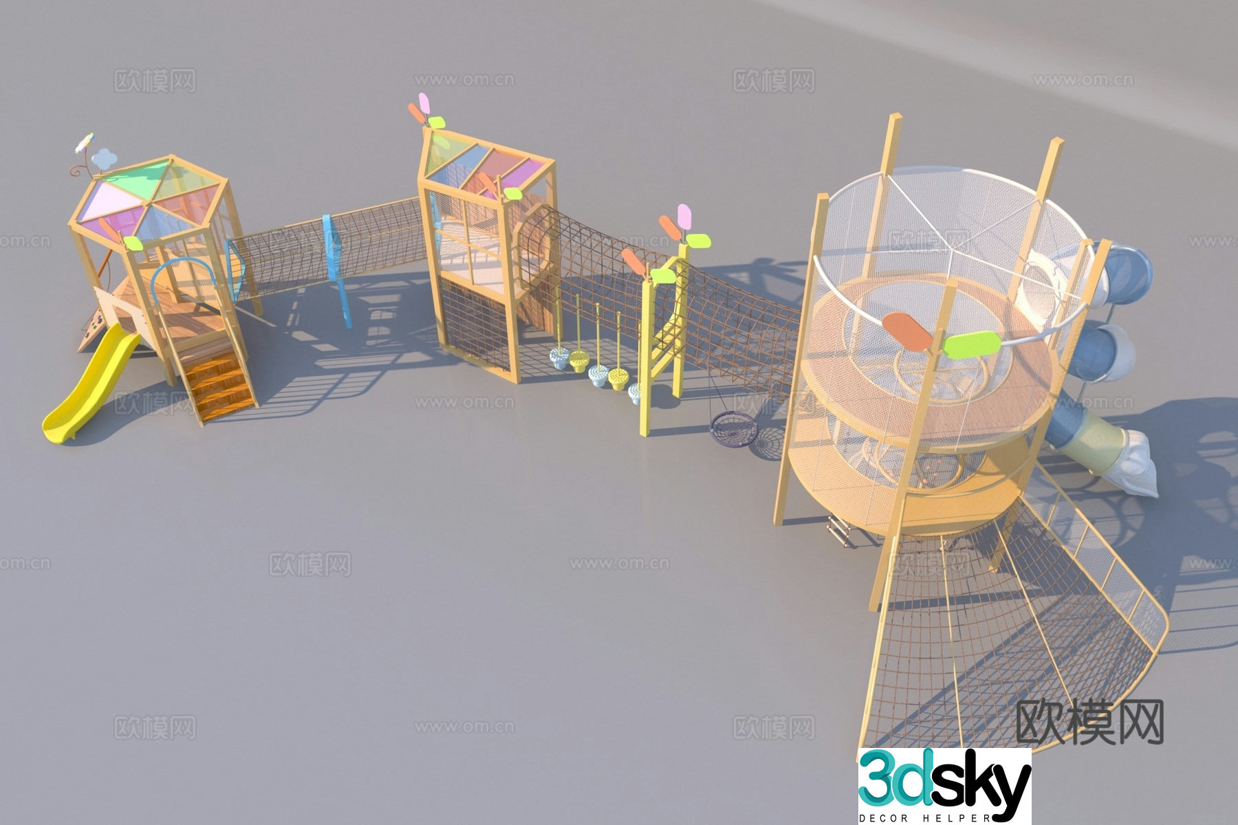 Modern children’s rides 3d model