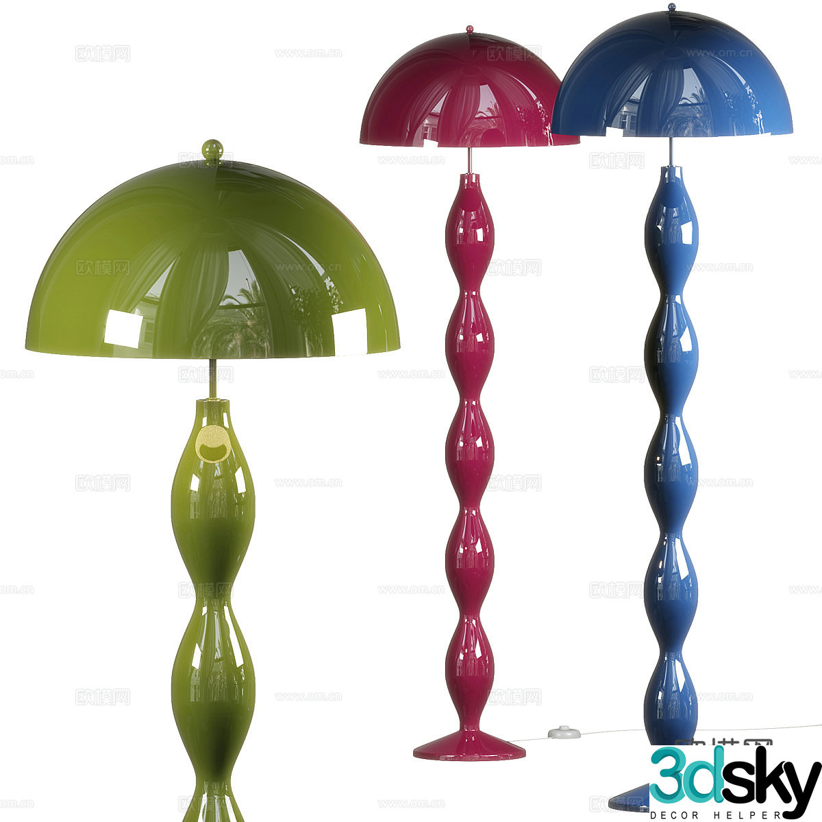 Modern Italian light luxury MakeBelieve floor lamp 3D model