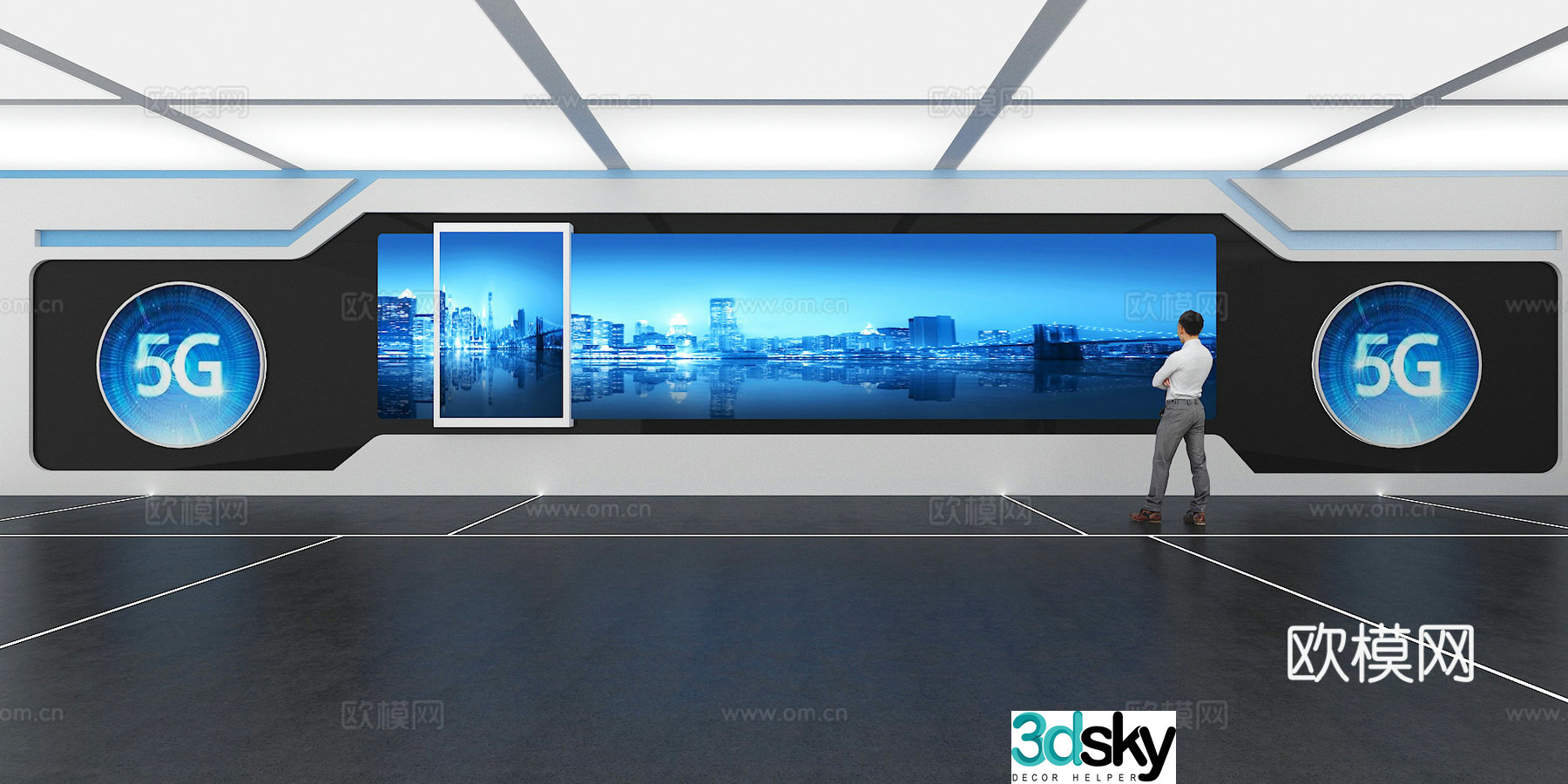 Cultural wall Corporate culture wall Display wall Sliding screen Exhibition hall Campus culture Corridor 3D model