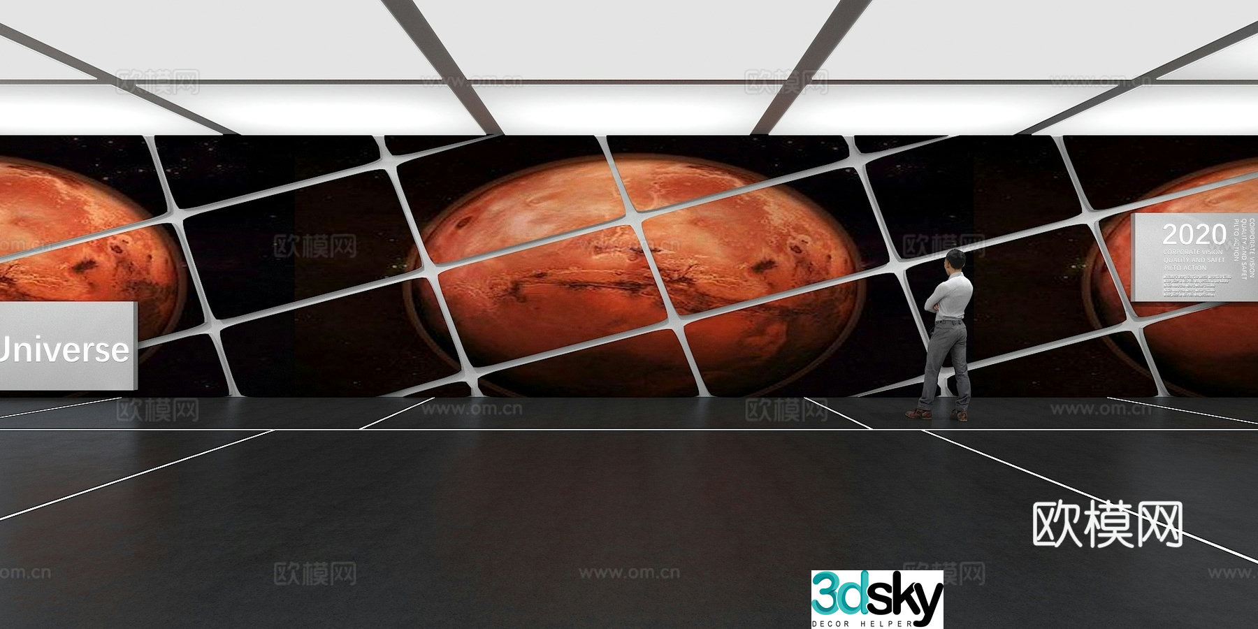 Cultural wall Corporate culture wall Display wall Classroom Exhibition hall Campus culture Corridor 3D model