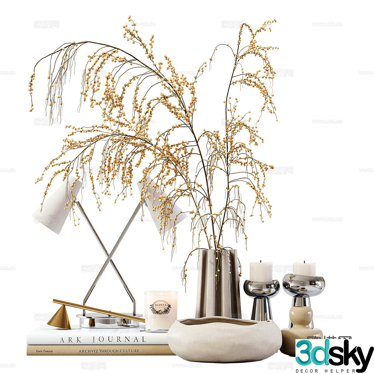 Modern jewelry ornament combination 3D model