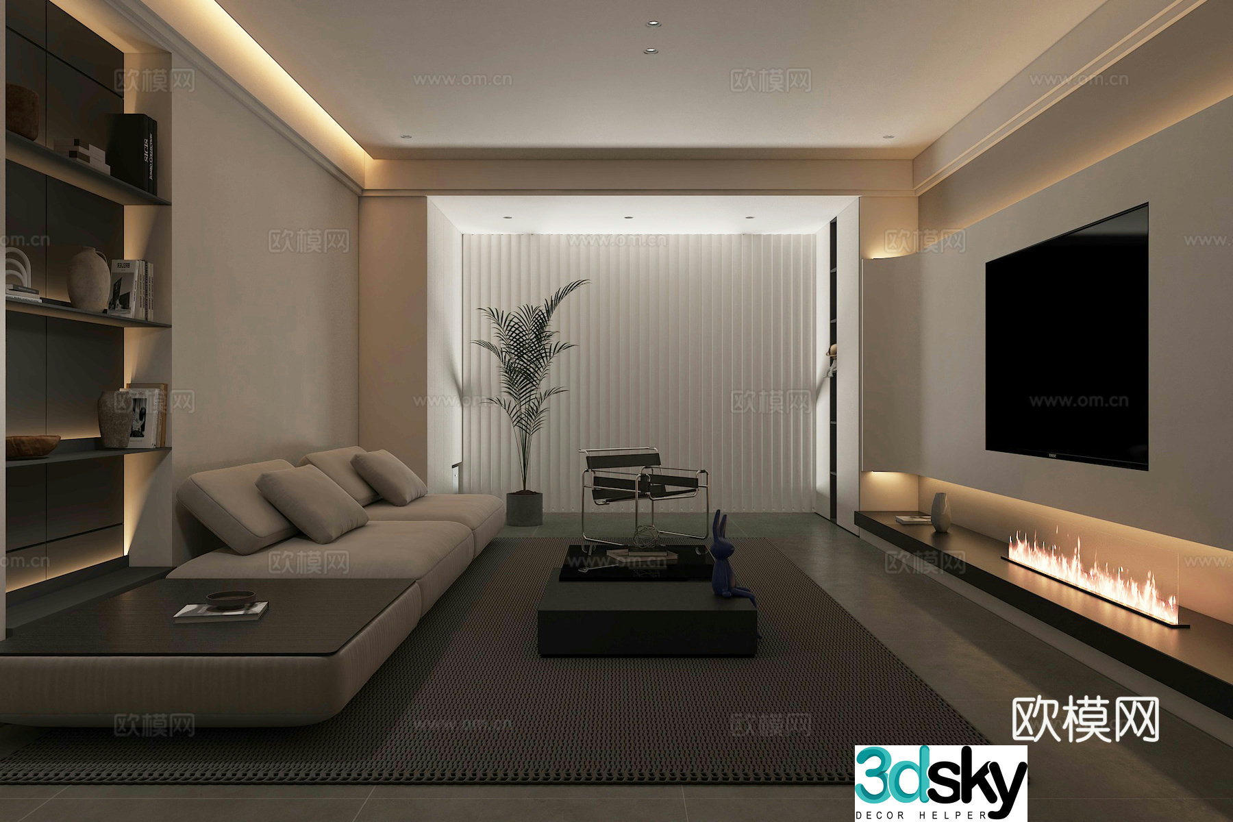 Modern living room 3d model 3d model