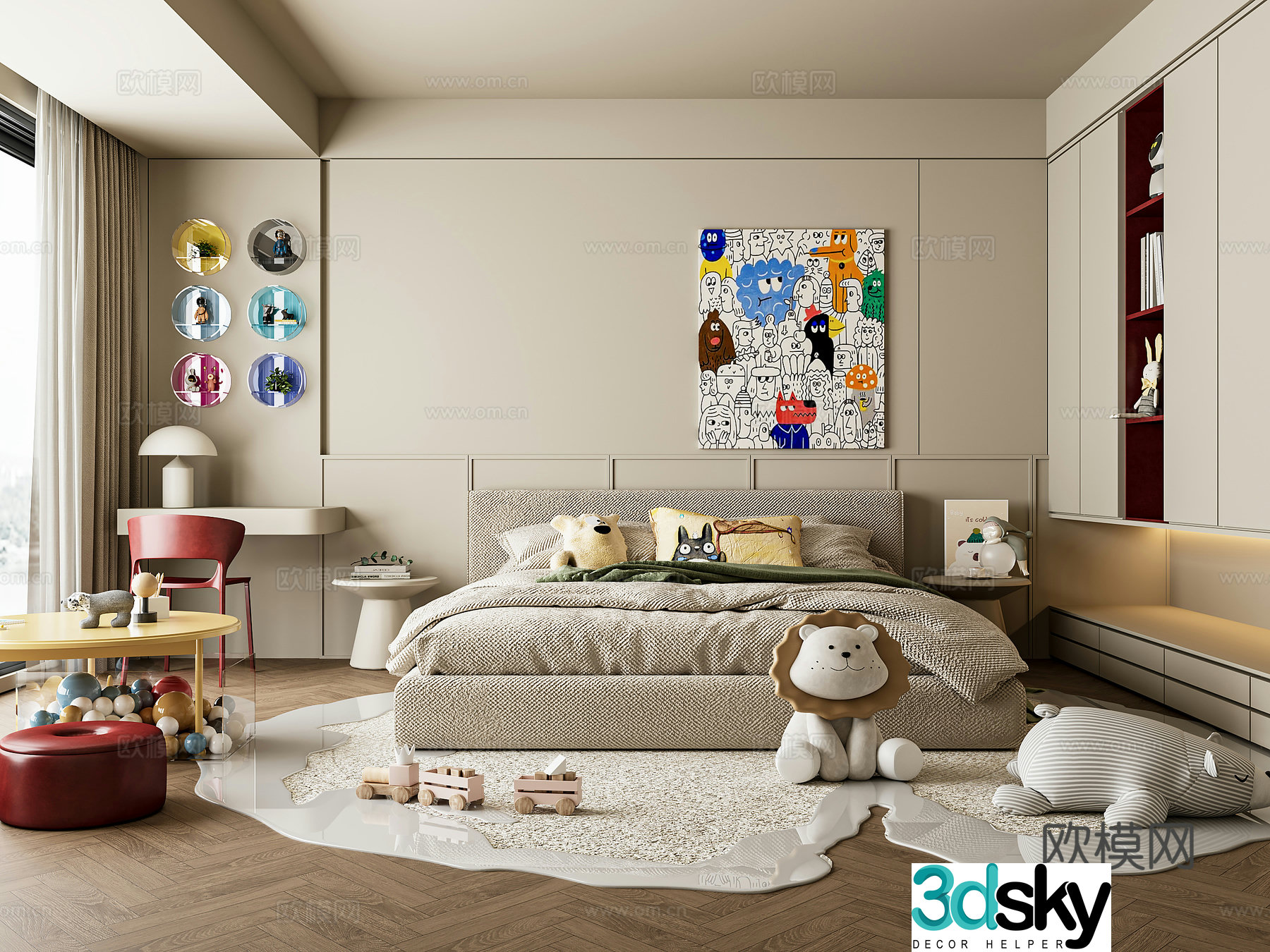 Modern children’s room entertainment room 3d model