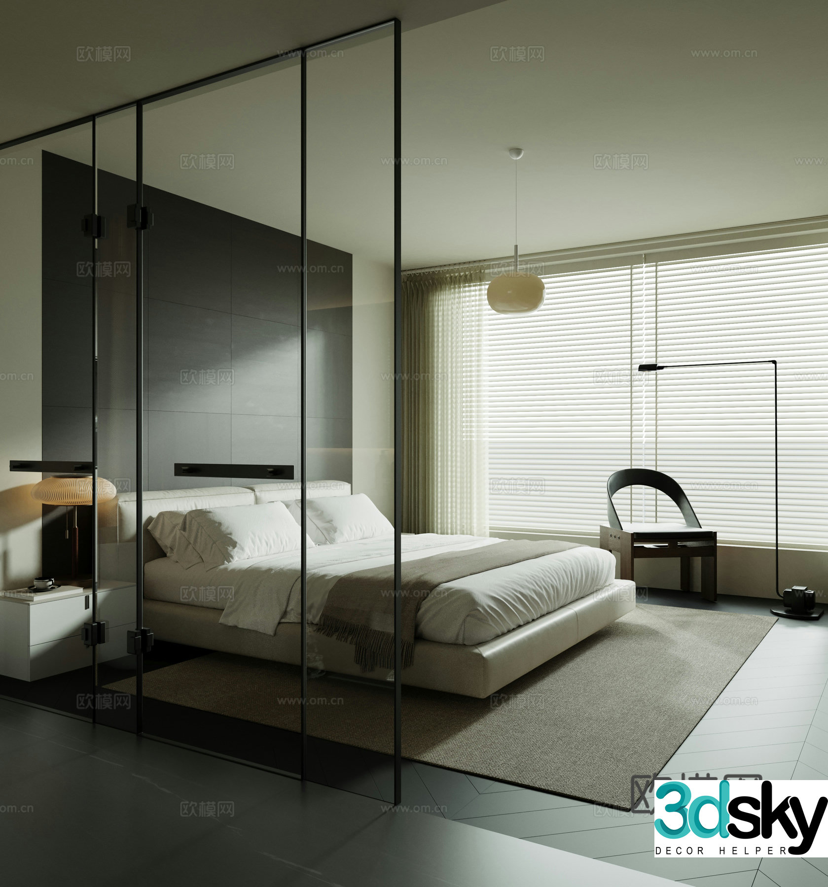 Modern home bedroom 3d model