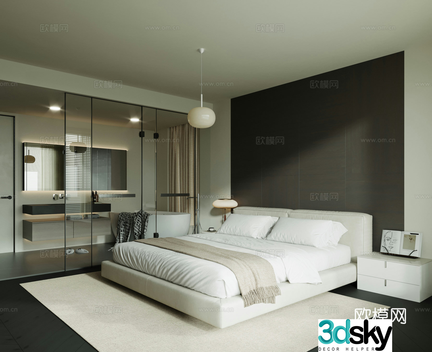 Modern home bedroom 3d model