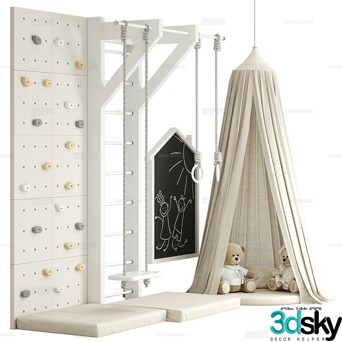 Modern children’s play area Children’s equipment 3D model