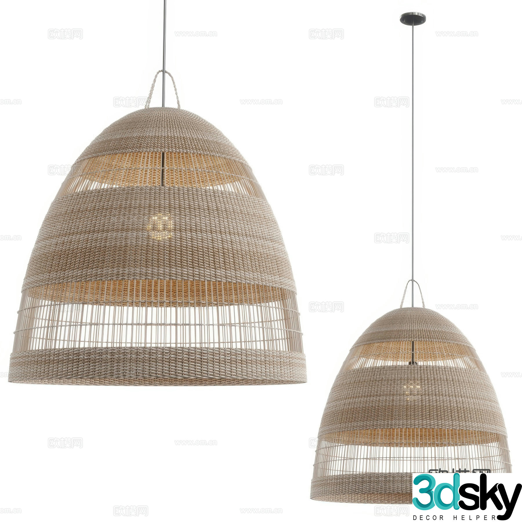 New Chinese Wasabi IKEA TORARED 3D model of woven chandelier