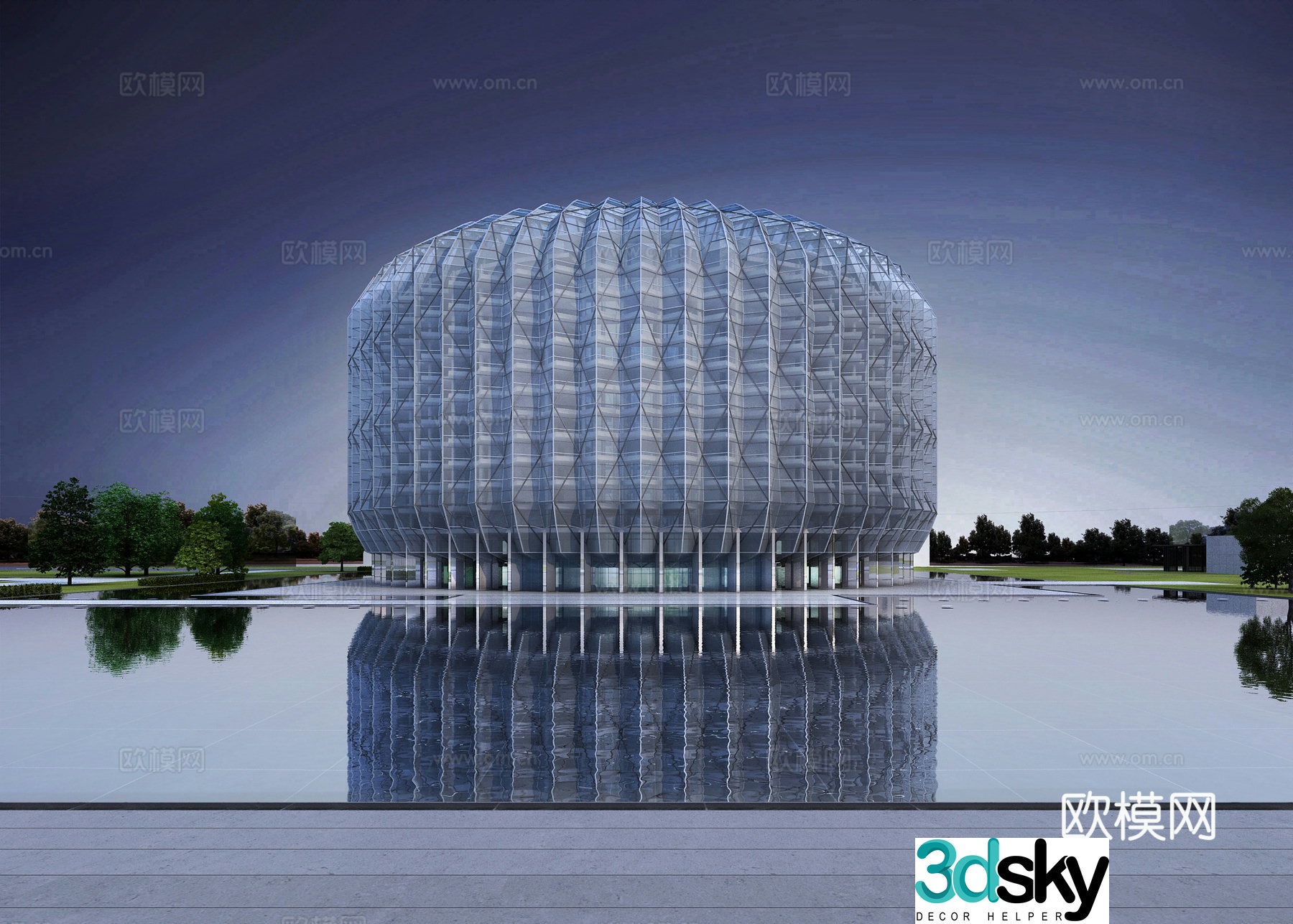 Architecture Cultural Center Science and Technology Museum Exhibition Hall Theater Commercial Building 3D Model