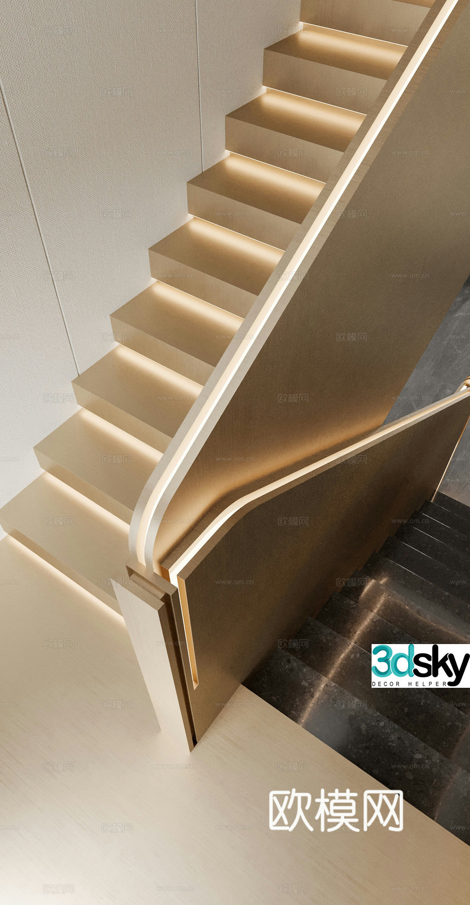 Modern stairwell 3d model