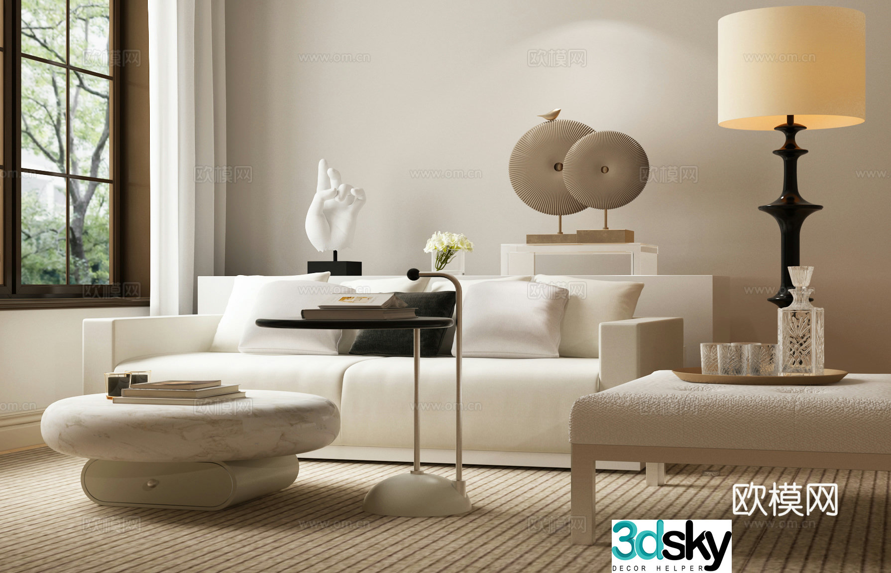 Modern sofa combination Modern Italian sofa combination Modern cream style sofa combination 3d model