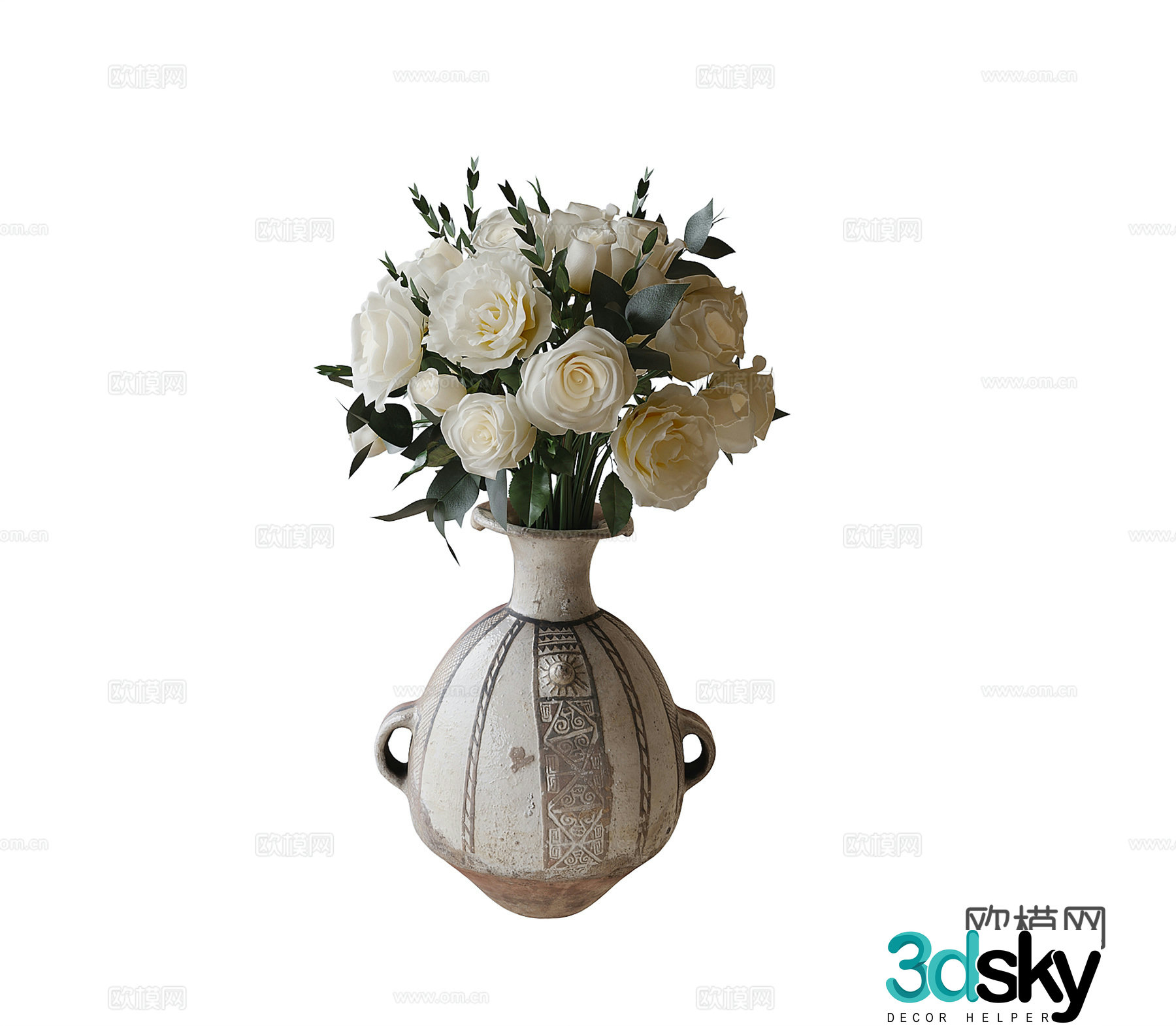 Modern flower arrangement 3d model