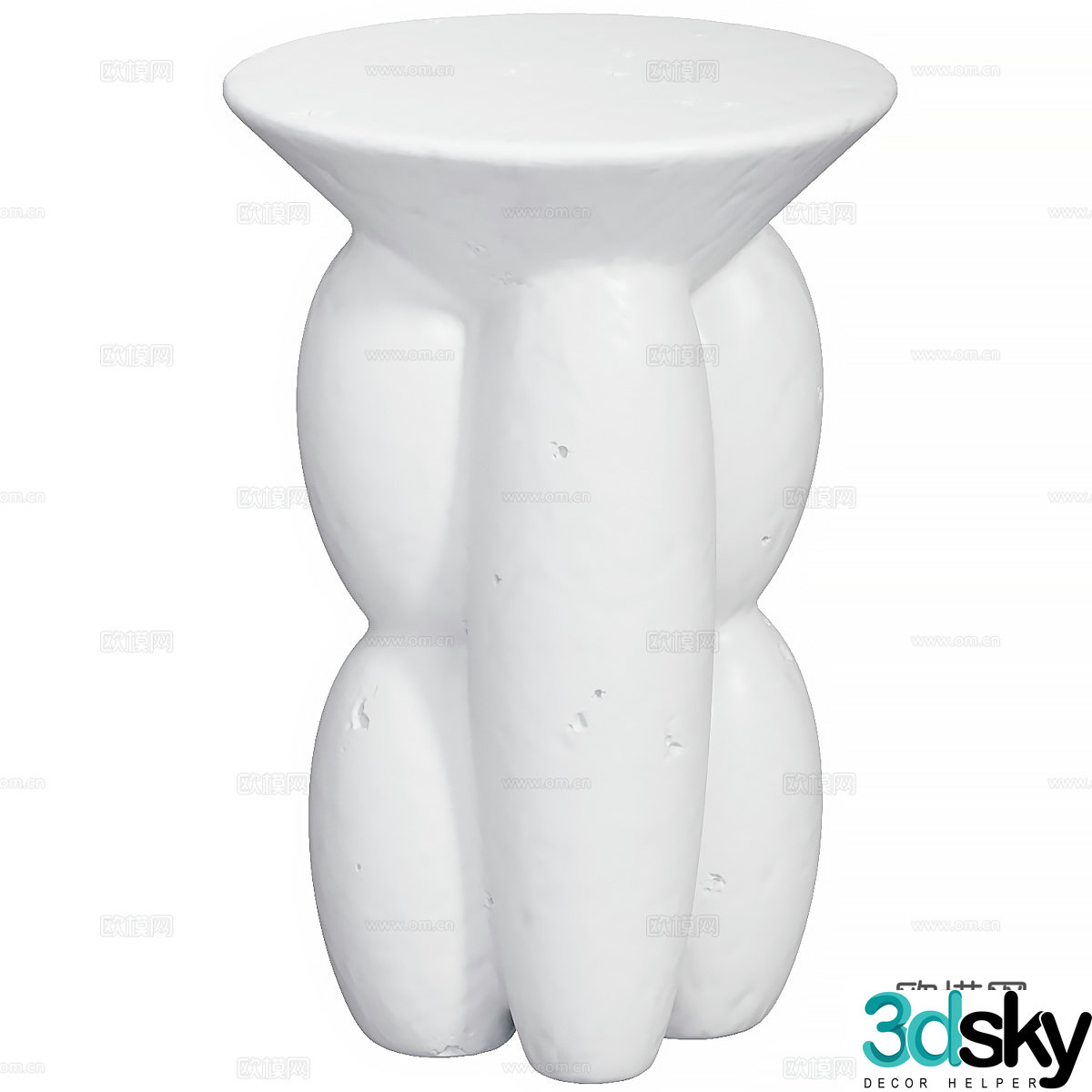 Creamy wind side table Art side table Bedside table Modeling coffee table Creative side table Sofa side table 3D model