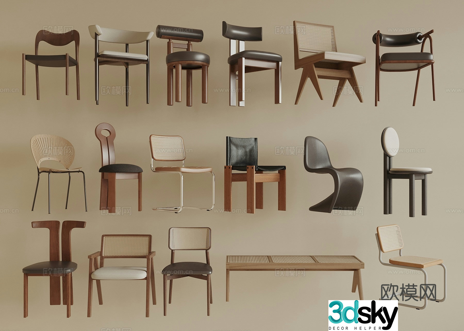 Wasabi Medium Style Single Chair Wasabi Style Dining Chair Medium Style Dining Chair Wasabi Style Single Chair Medium Style Single 3D Model