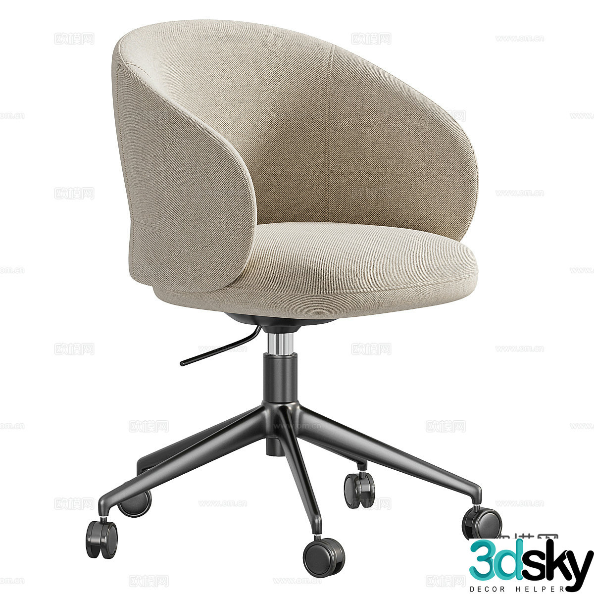 Modern Italian Alki Pottolo Rotating Office Chair 3D Model