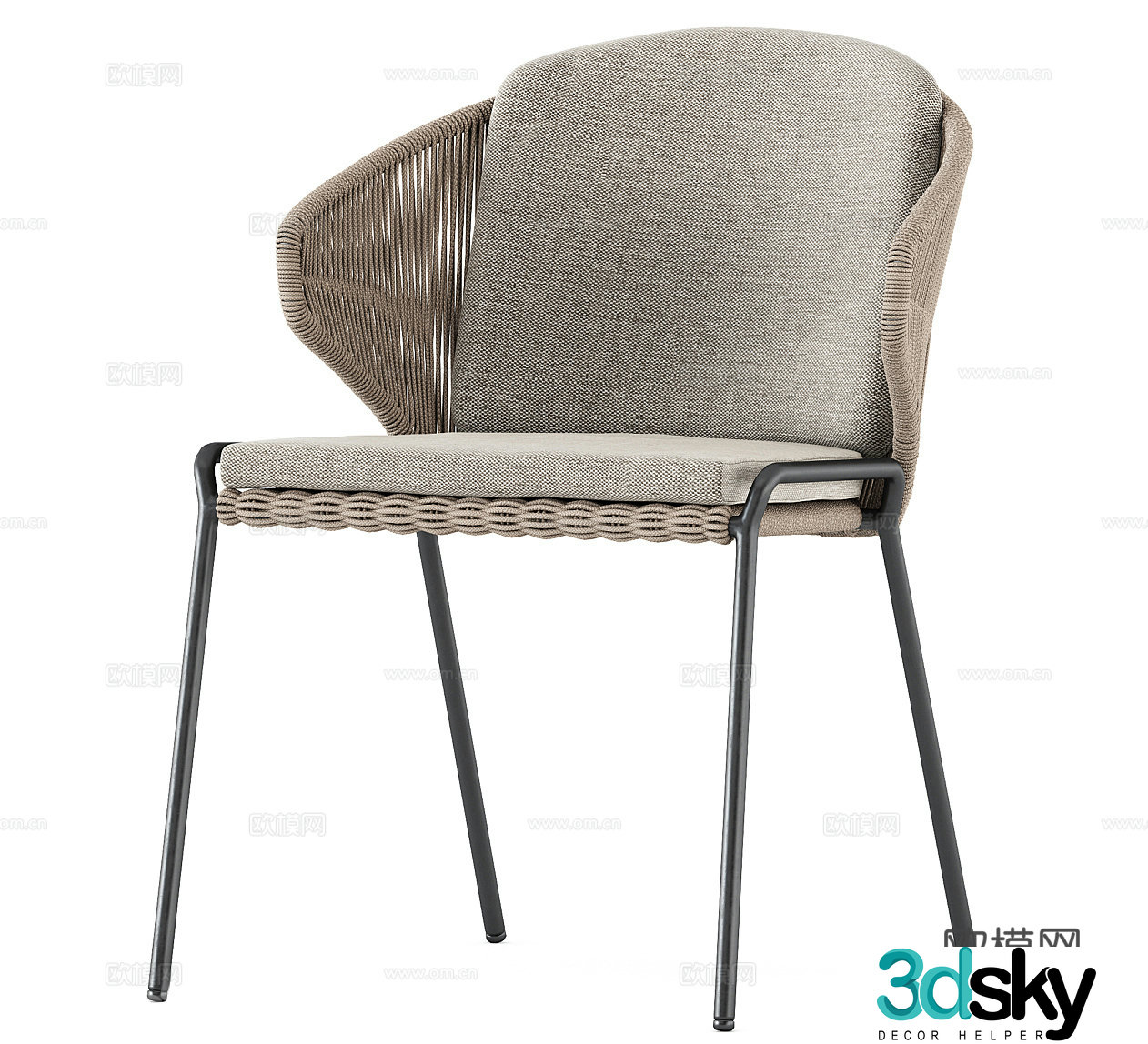 Wasabi wind single chair Wasabi wind dining chair B&B dining chair B&B single chair Rattan single chair Rattan single chair Rattan 3d model