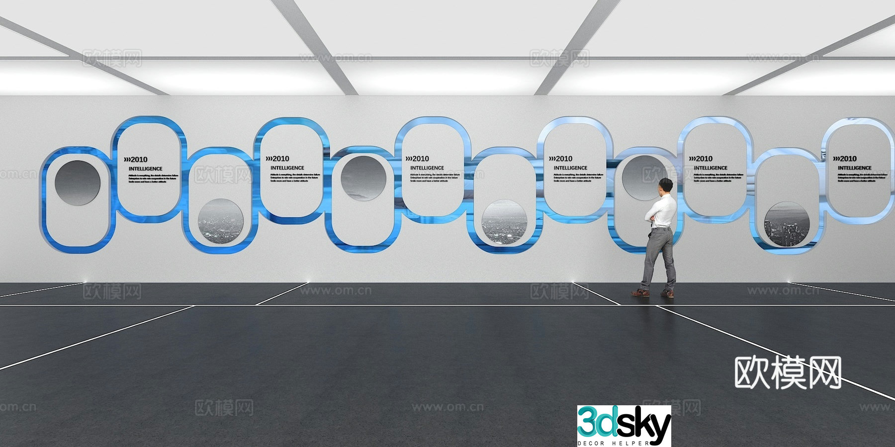 Cultural wall Corporate culture wall Display wall Classroom Exhibition hall Campus culture Corridor 3D model