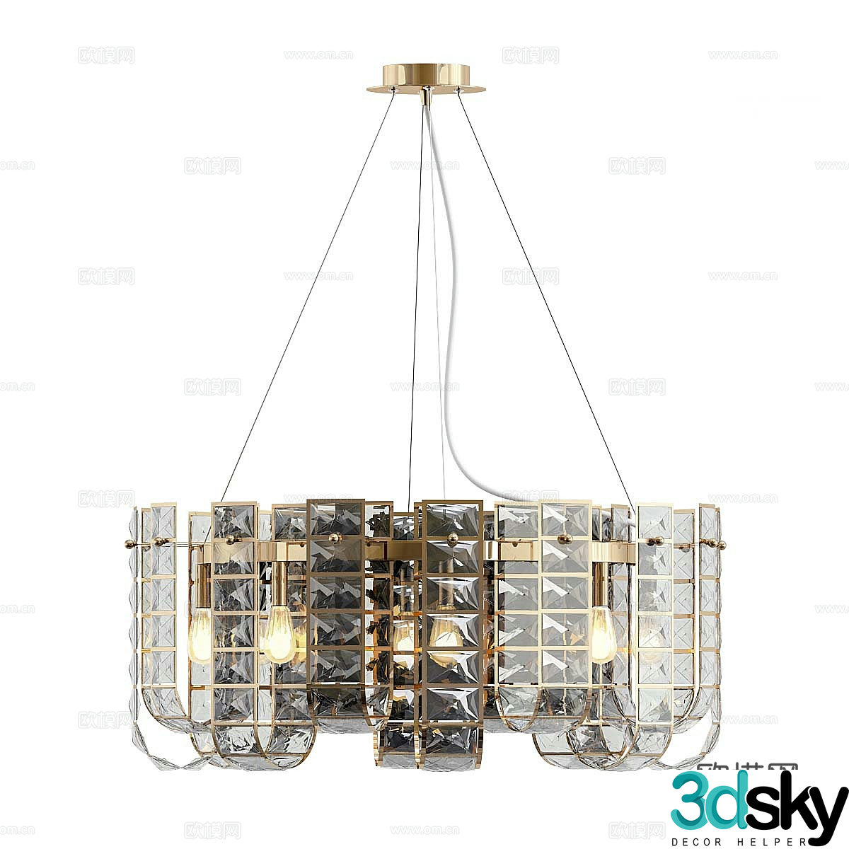 Light luxury chandeliers glass chandeliers crystal chandeliers living room chandeliers bedroom chandeliers dining chandeliers 3D model