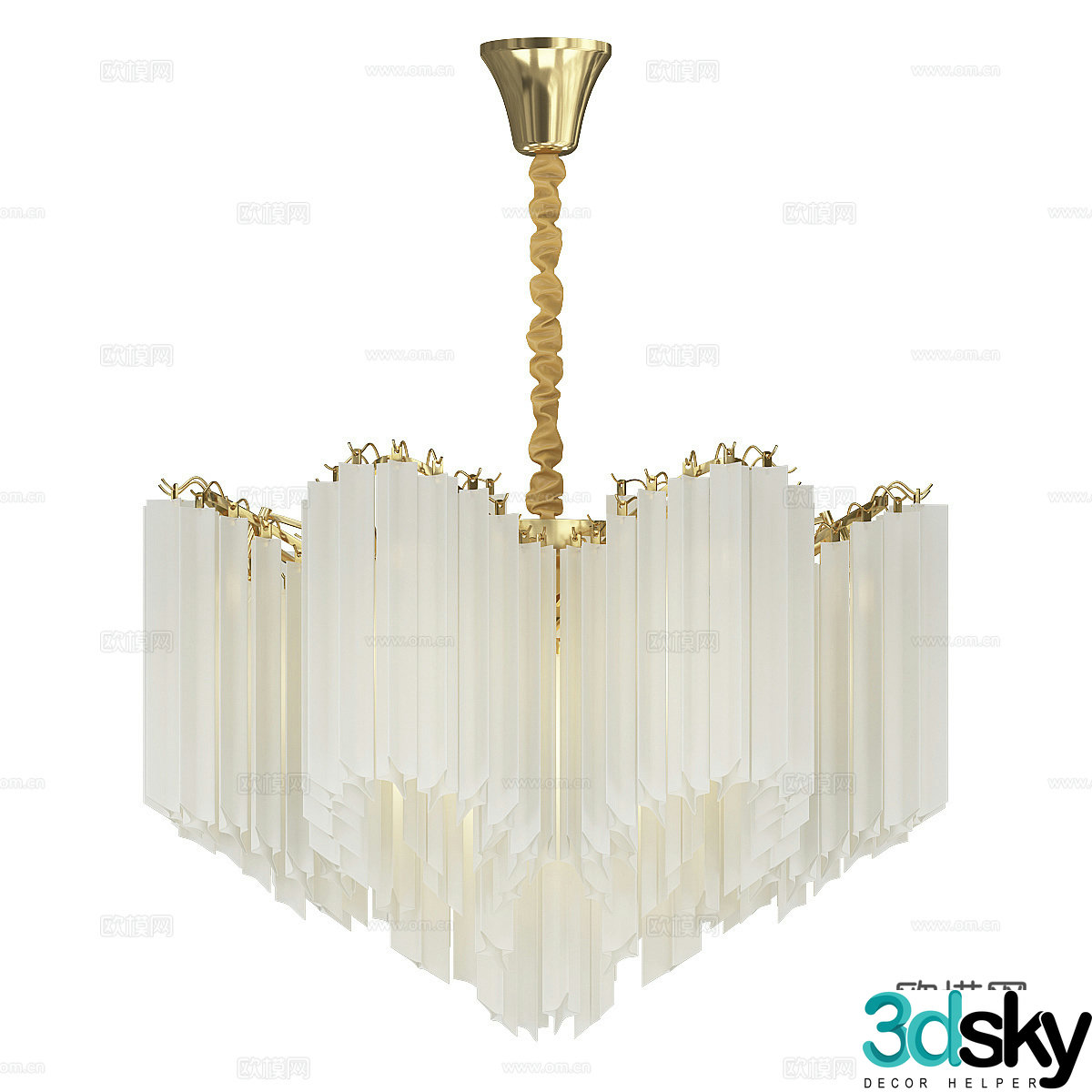 New Chinese style light luxury Rockfeller chandelier 3D model