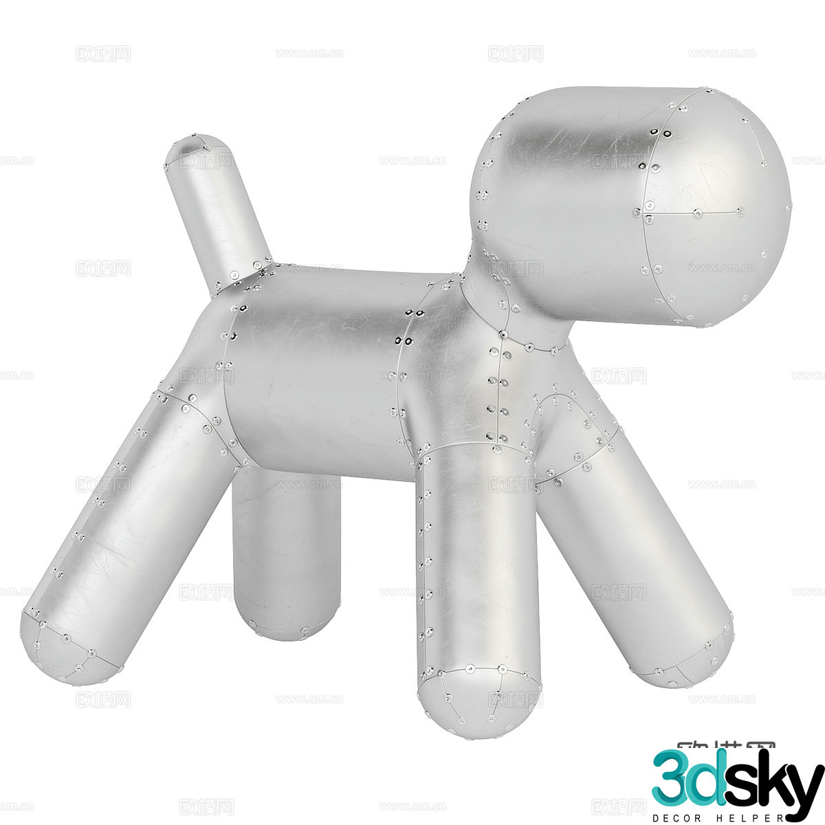 Modern children’s toy chair rivet aviation aluminum dog chair 3d model