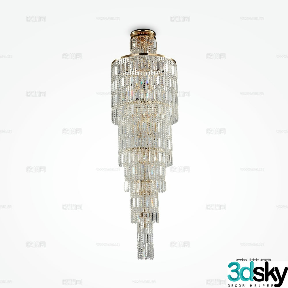Modern crystal chandelier 3d model