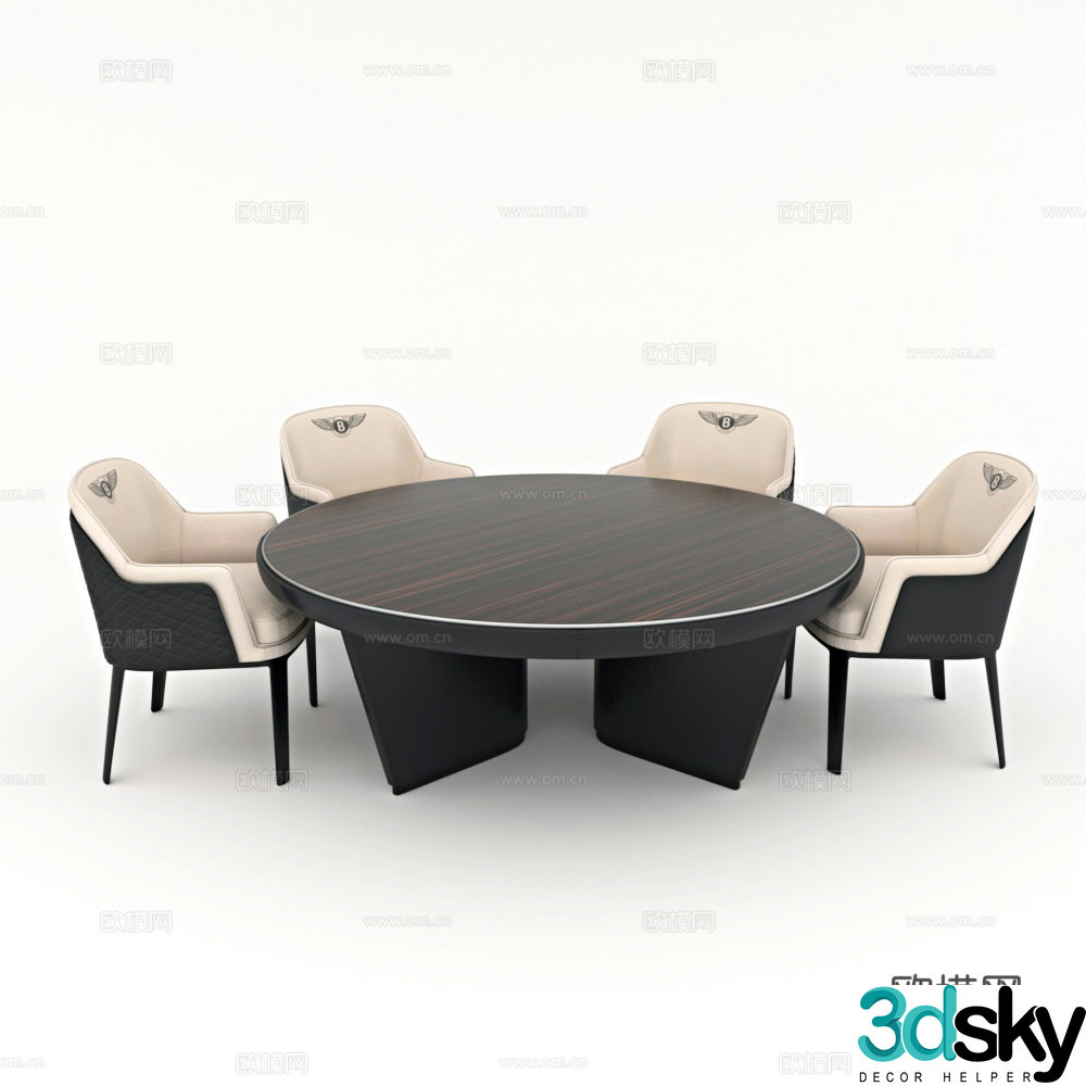 Dining table and dining chair 3d model