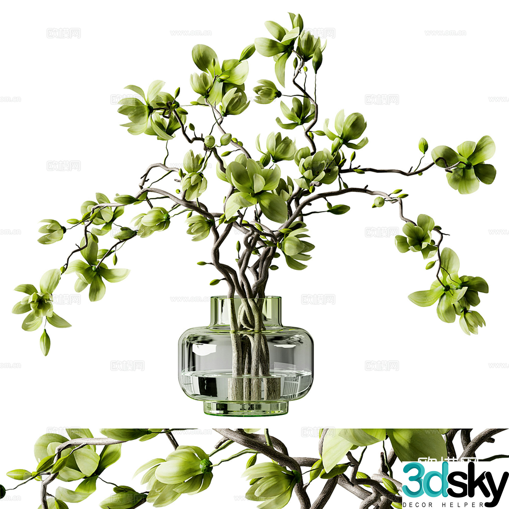 Modern vase flower art 3d model