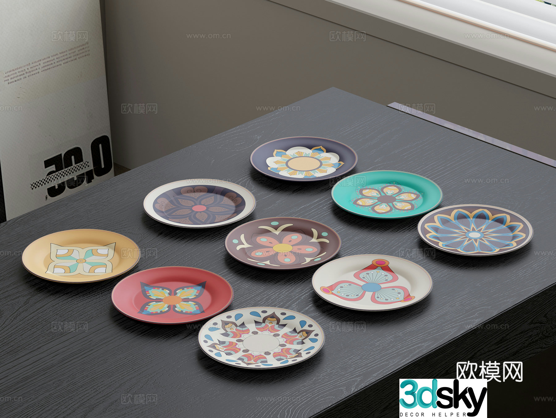 Printed plate Ceramic plate Ethnic style plate Exotic style plate 3d model