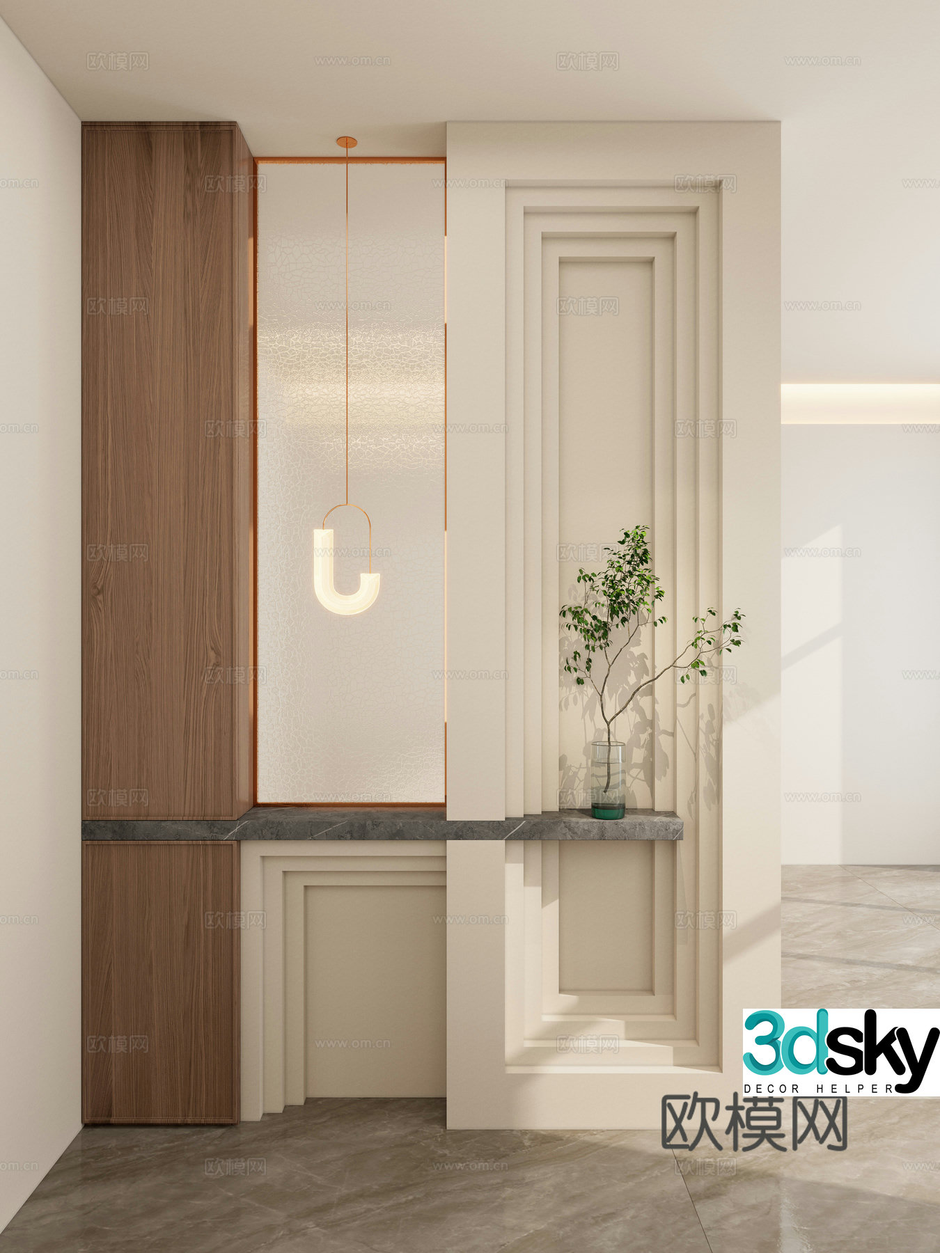 Italian China Co. Ltd. Scapa stacked ice cracked glass door partition entrance 3D model